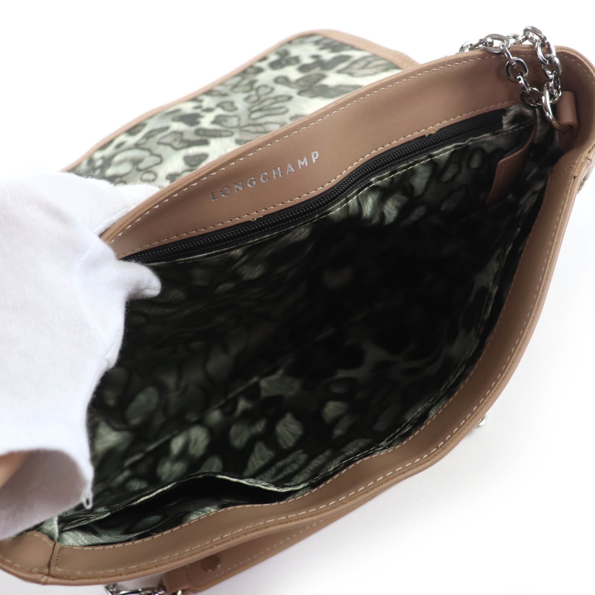Longchamp Brown Leather Handbag Shoulder Bag (Pre-Owned)