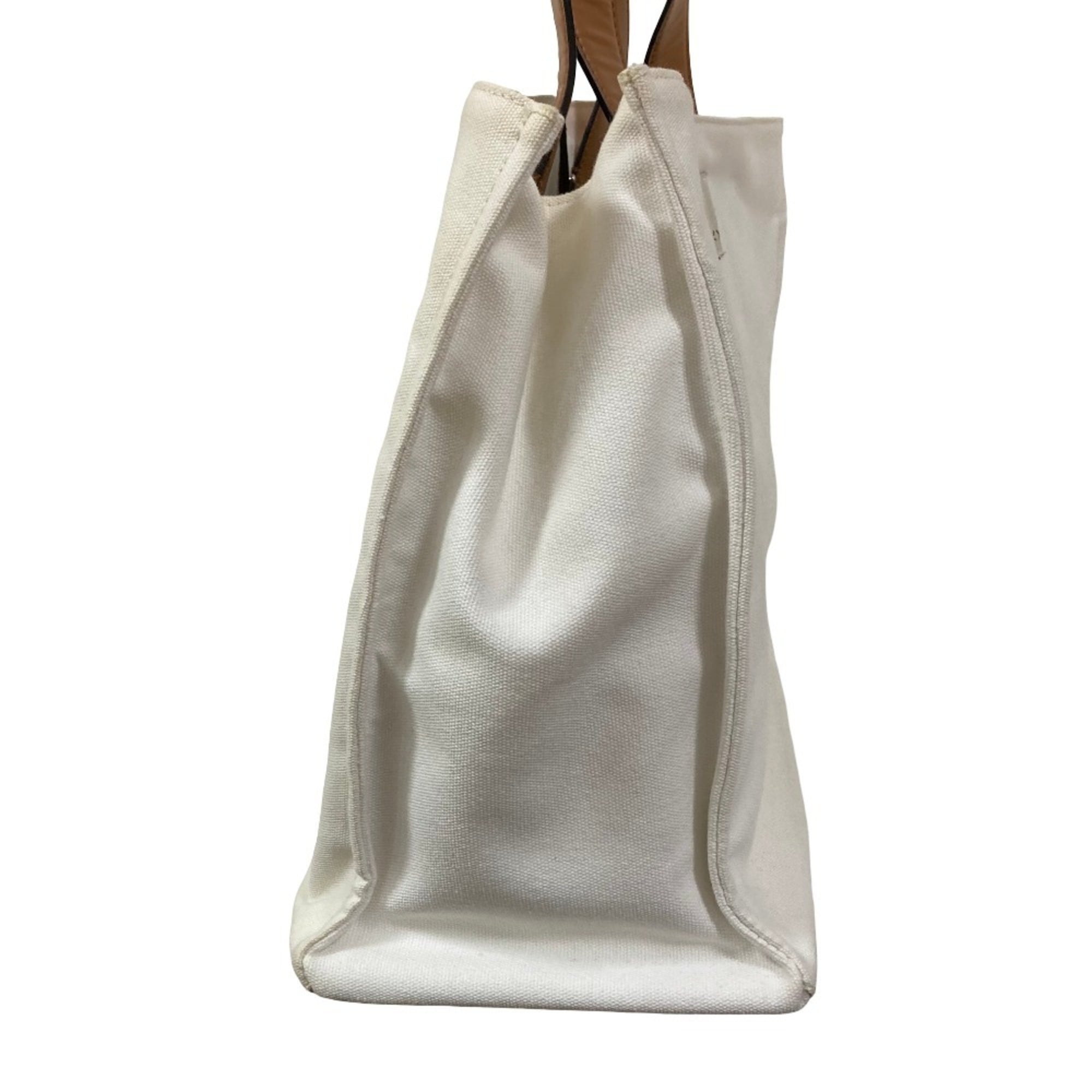 Stella Mccartney White Yellow Canvas Tote Bag (Pre-Owned)