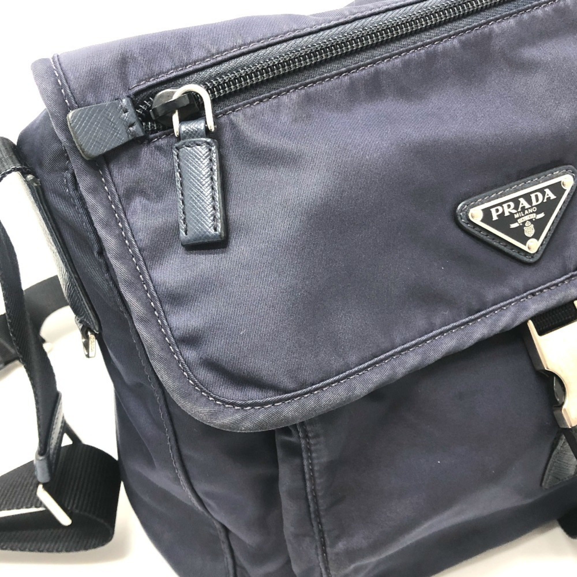 Prada Navy Nylon Shoulder Bag (Pre-Owned)