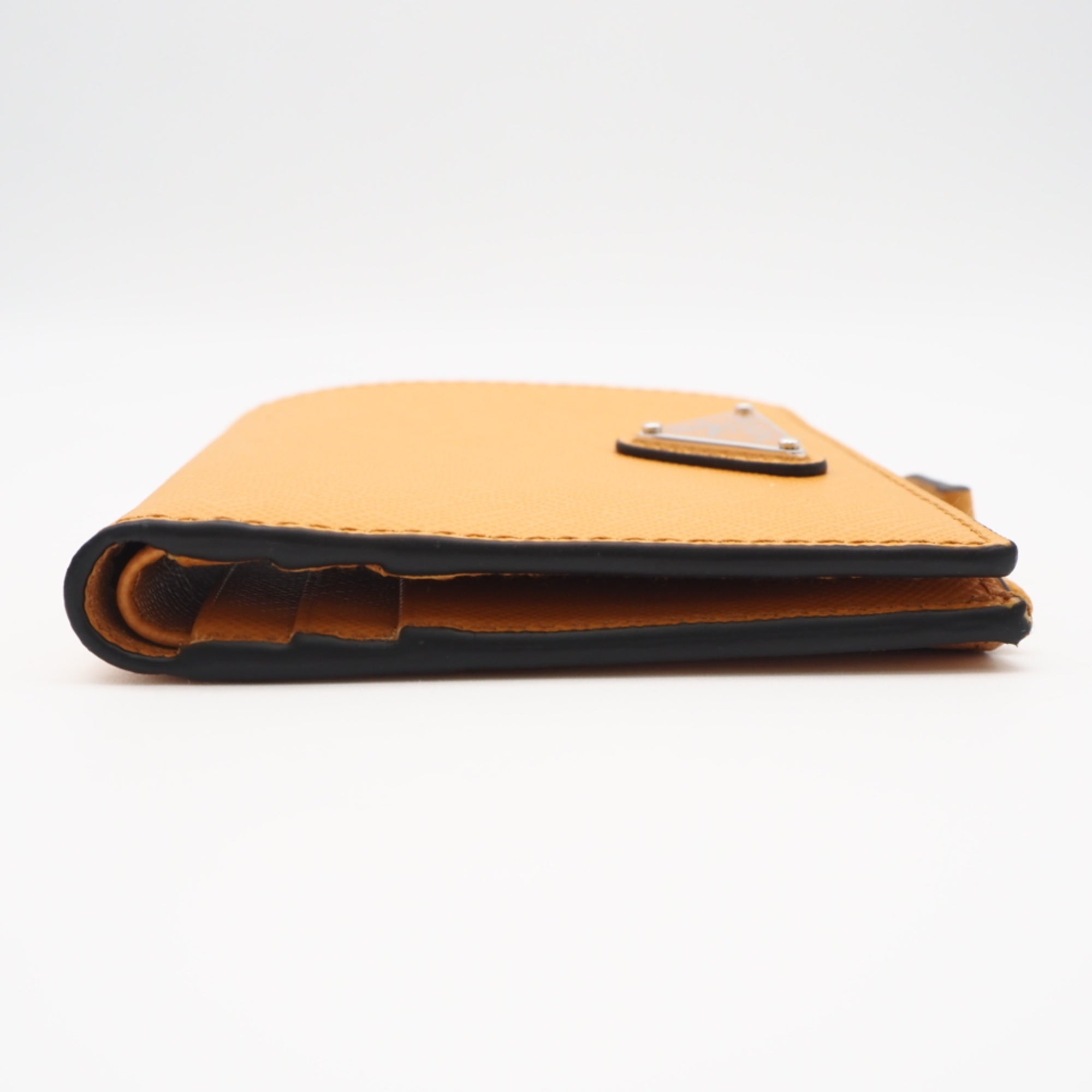 Prada Orange Saffiano Triangle Wallet (Bi-Fold) (Pre-Owned)