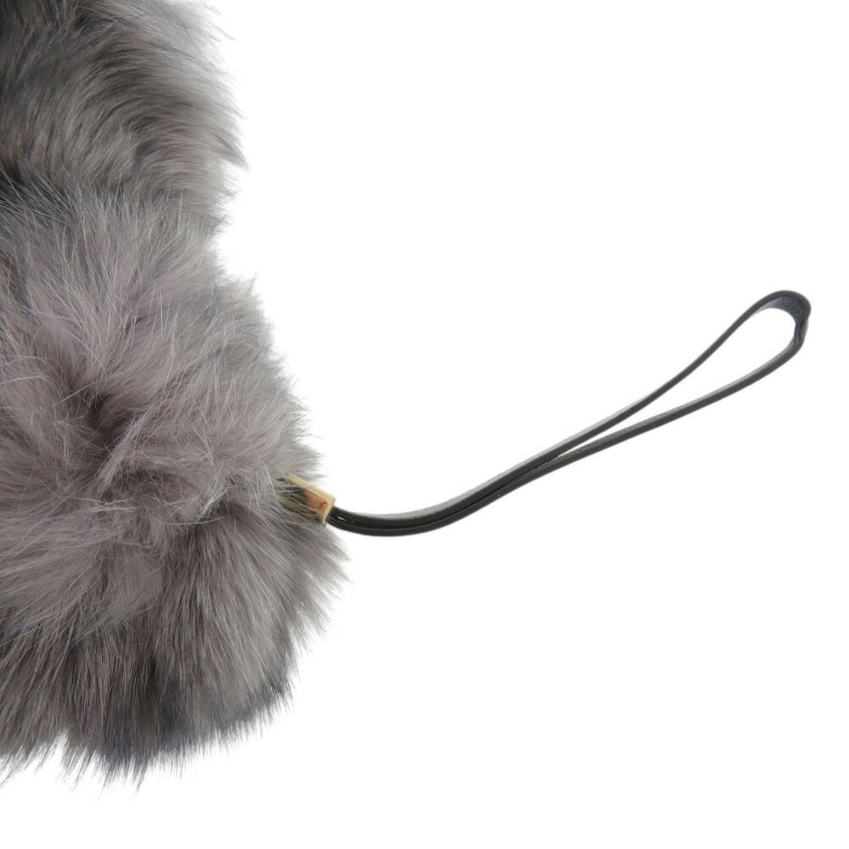 Tod's Black Gray Leather Fur Clutch Bag (Pre-Owned)