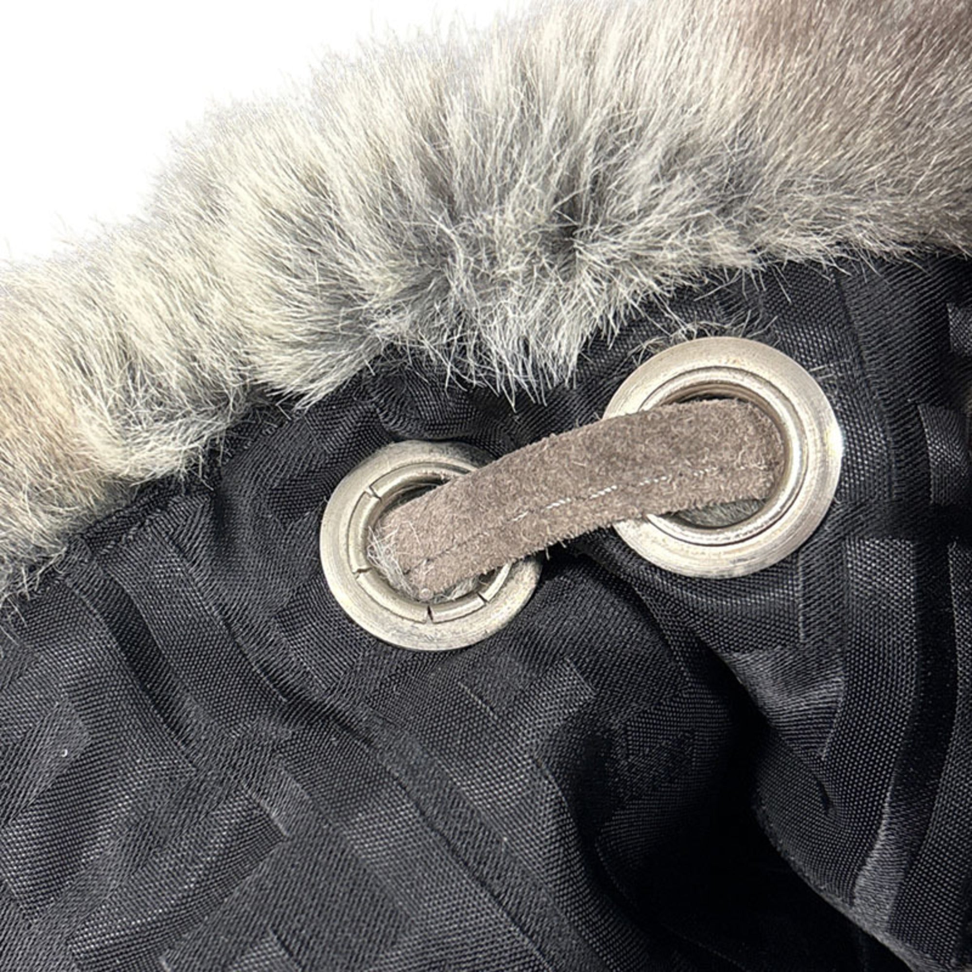 Fendi Gray Fur Suede Backpack (Pre-Owned)