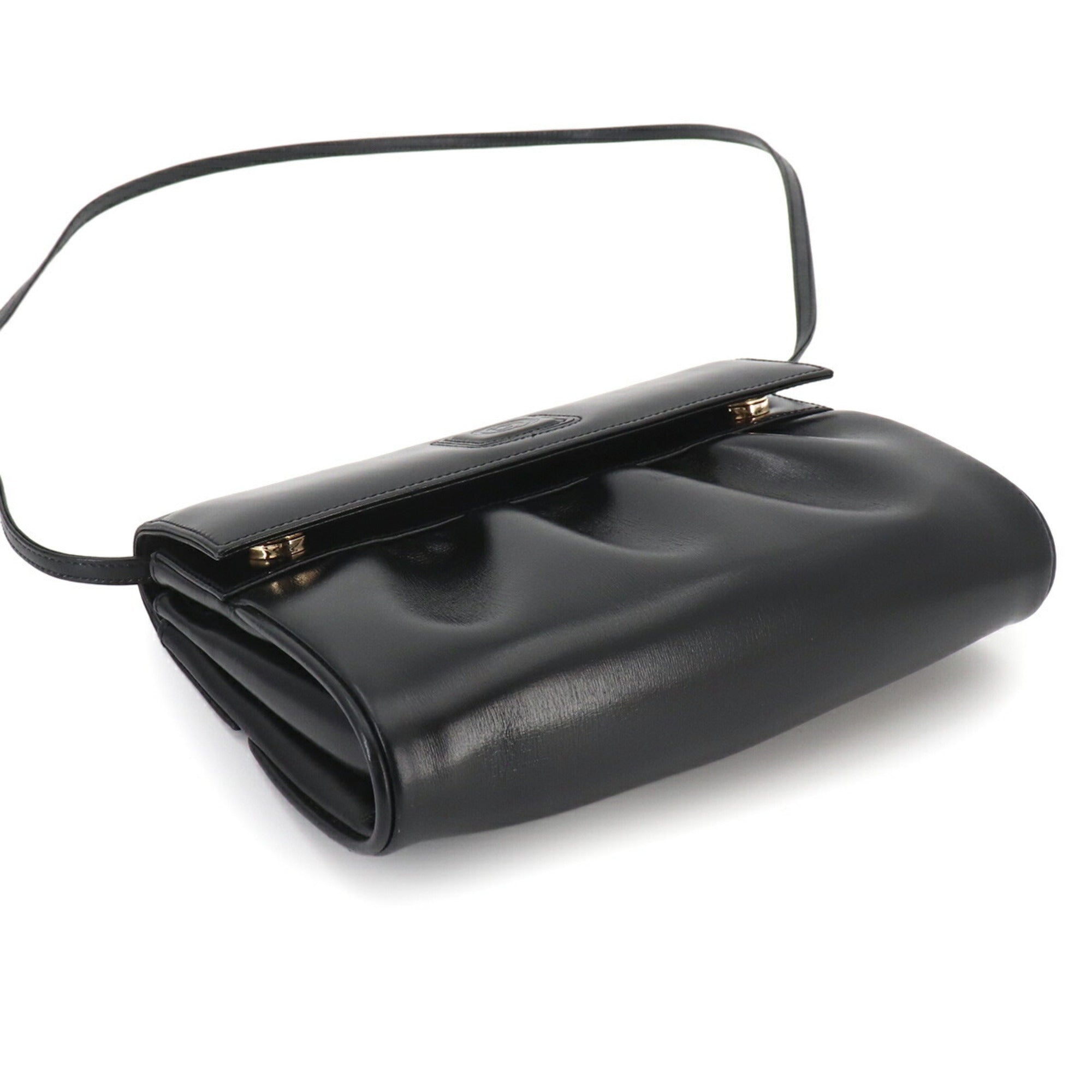 Gucci Black Leather Handbag Shoulder Bag (Pre-Owned)