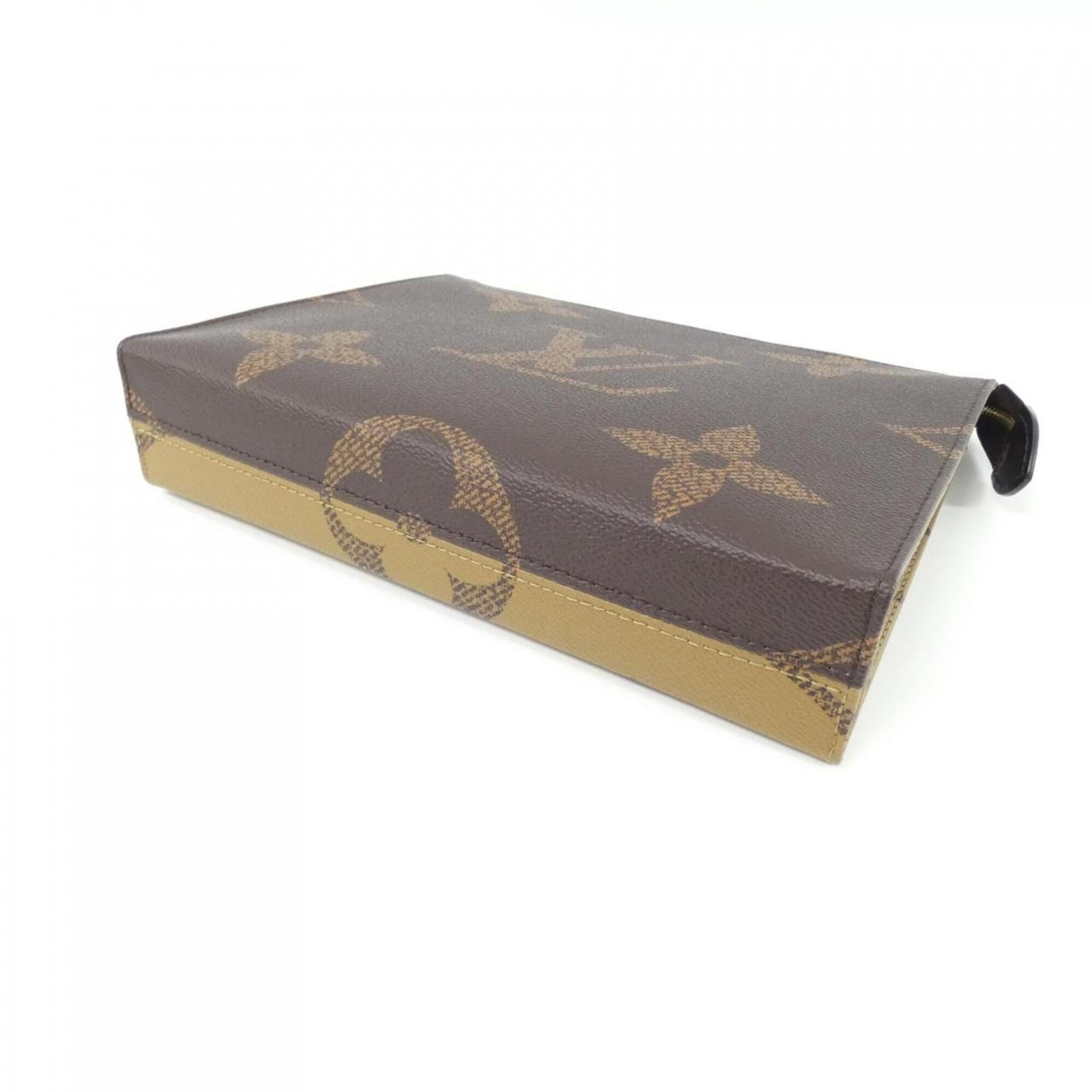 Louis Vuitton Marron Coated Canvas Handbag Pouch (Pre-Owned)