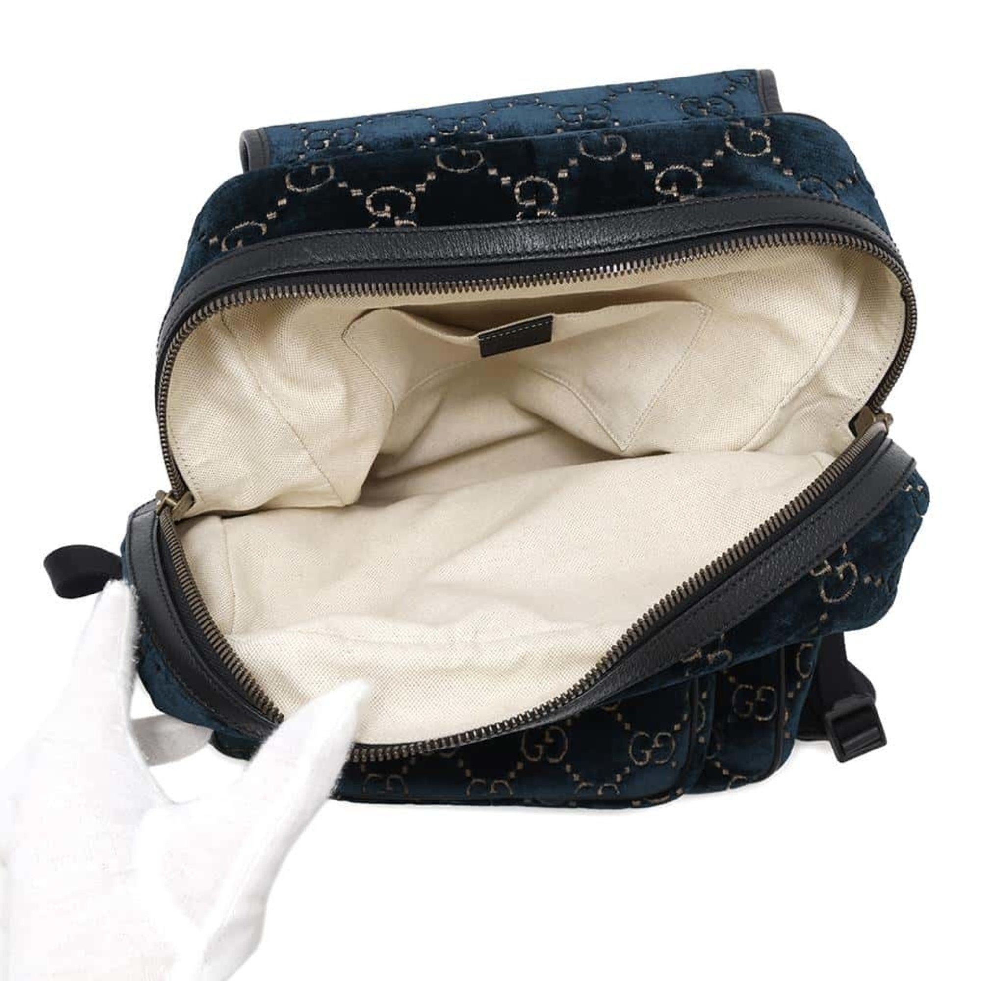 Gucci Blue Velvet Backpack (Pre-Owned)