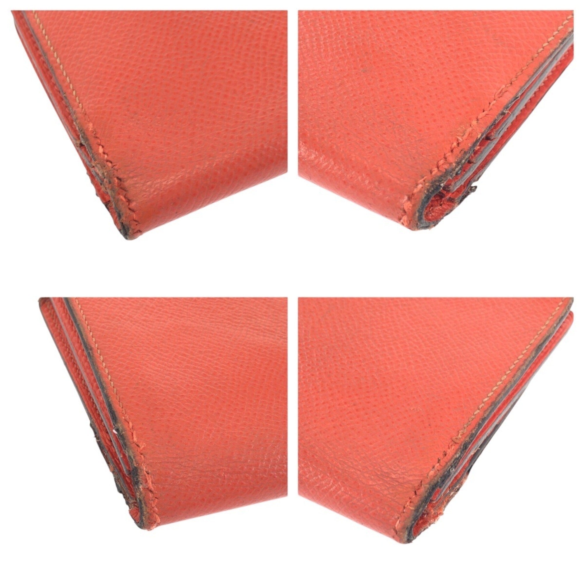 Hermes Orange Epsom Leather Long Wallet (Bi-Fold) (Pre-Owned)
