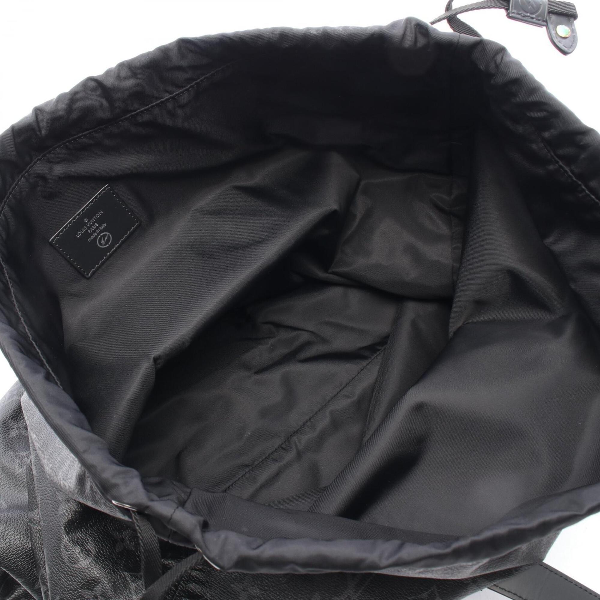 Louis Vuitton Black Pvc Leather Handbag Pouch Tote Bag (Pre-Owned)