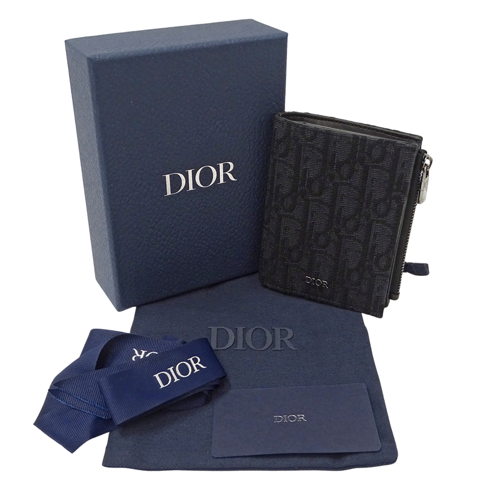 Christian Dior Black Jacquard Wallet (Bi-Fold) (Pre-Owned)