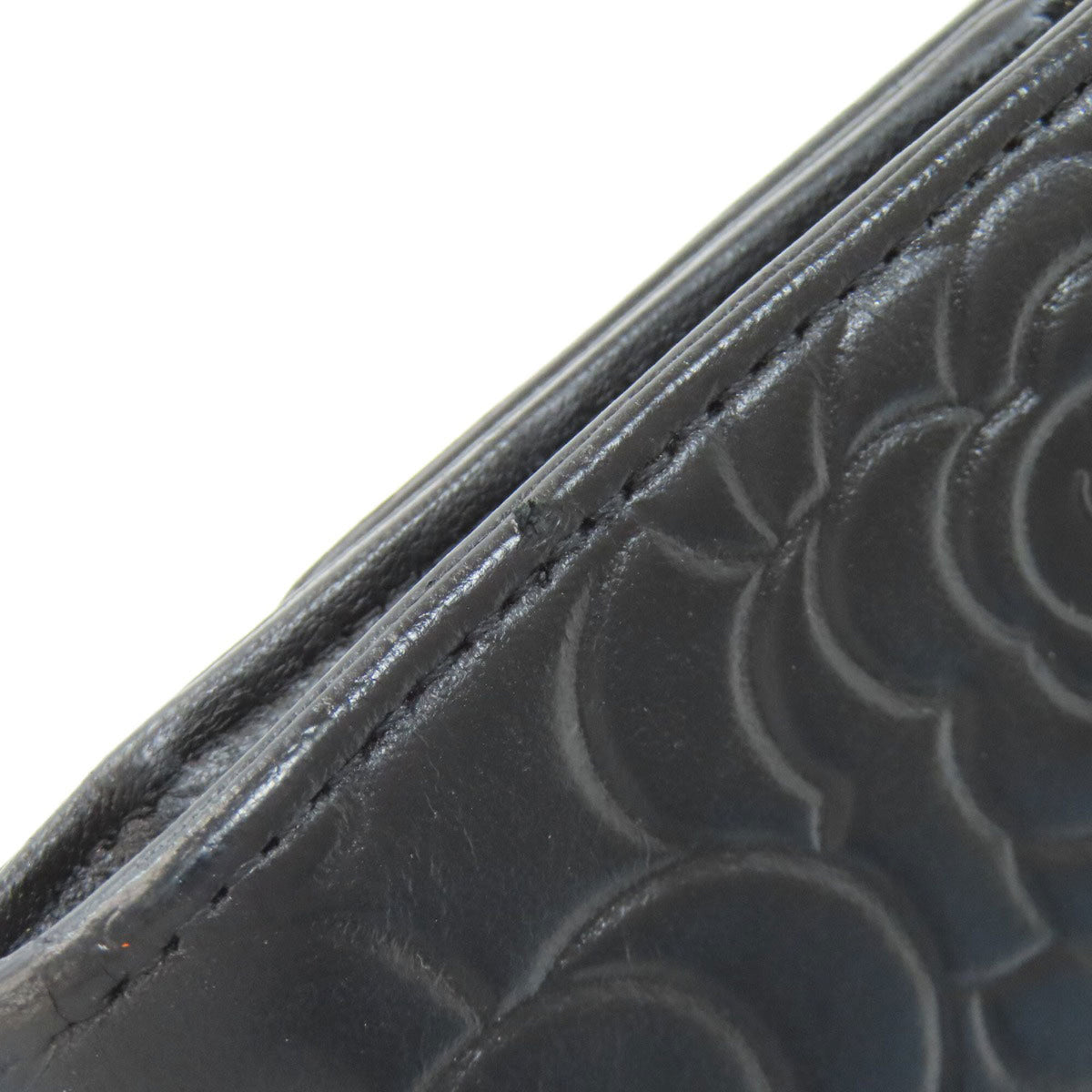 Chanel Black Leather Long Wallet (Bi-Fold) (Pre-Owned)