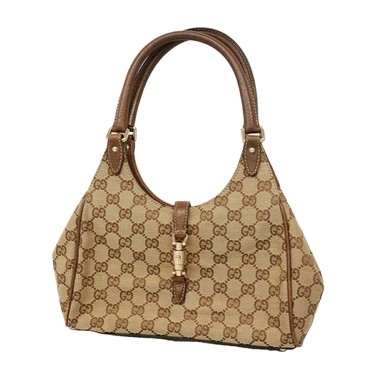 Gucci Brown Canvas Handbag (Pre-Owned)