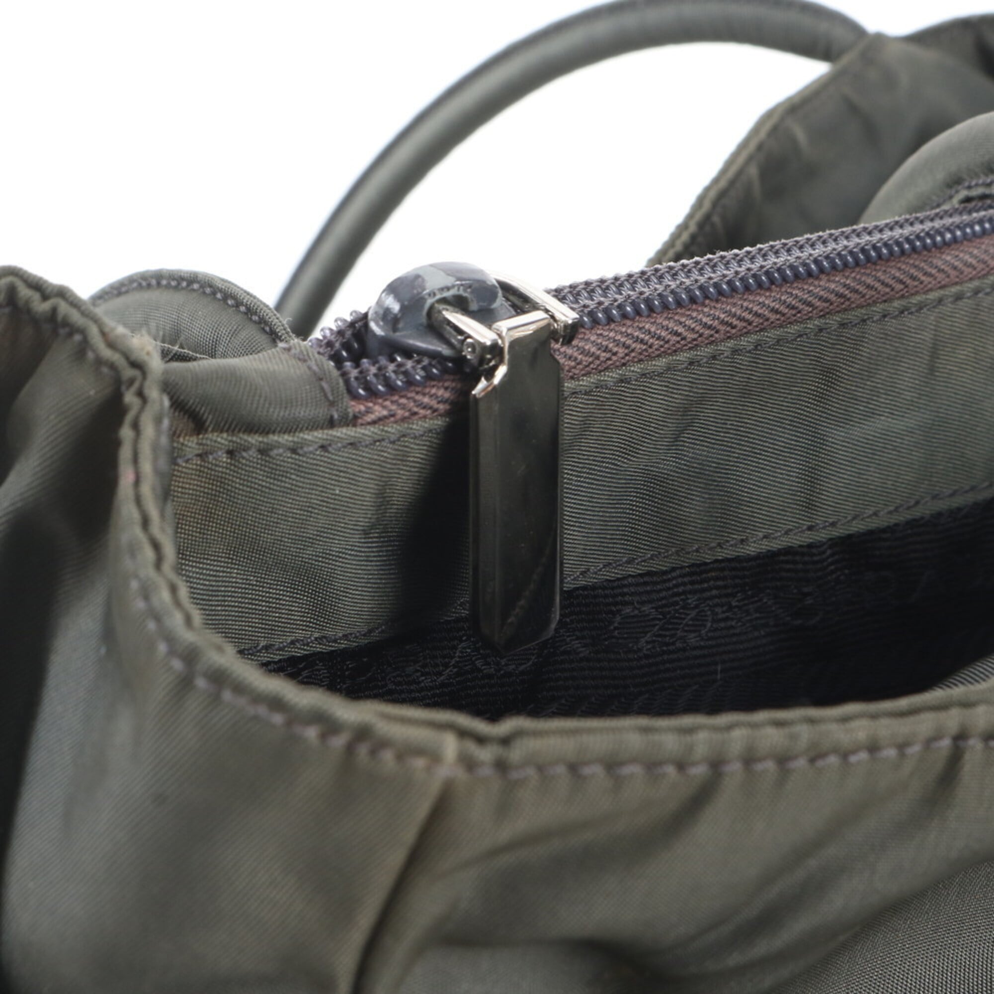 Prada Khaki Handbag Shoulder Bag Tote Bag (Pre-Owned)