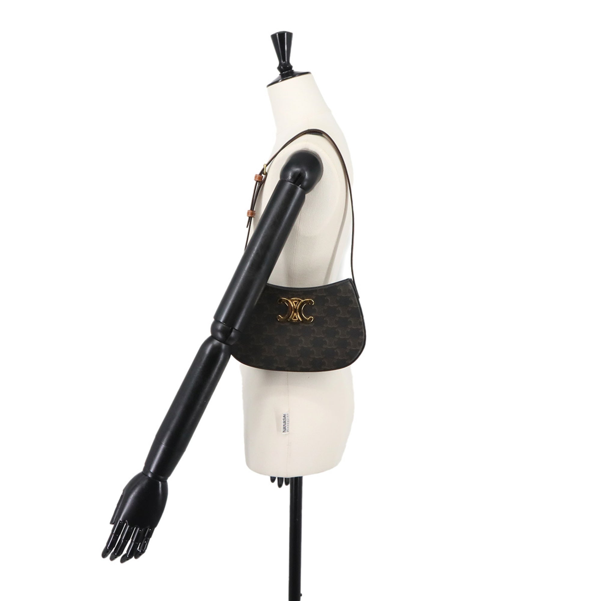 Celine Black Brown Pvc Leather Handbag Shoulder Bag (Pre-Owned)