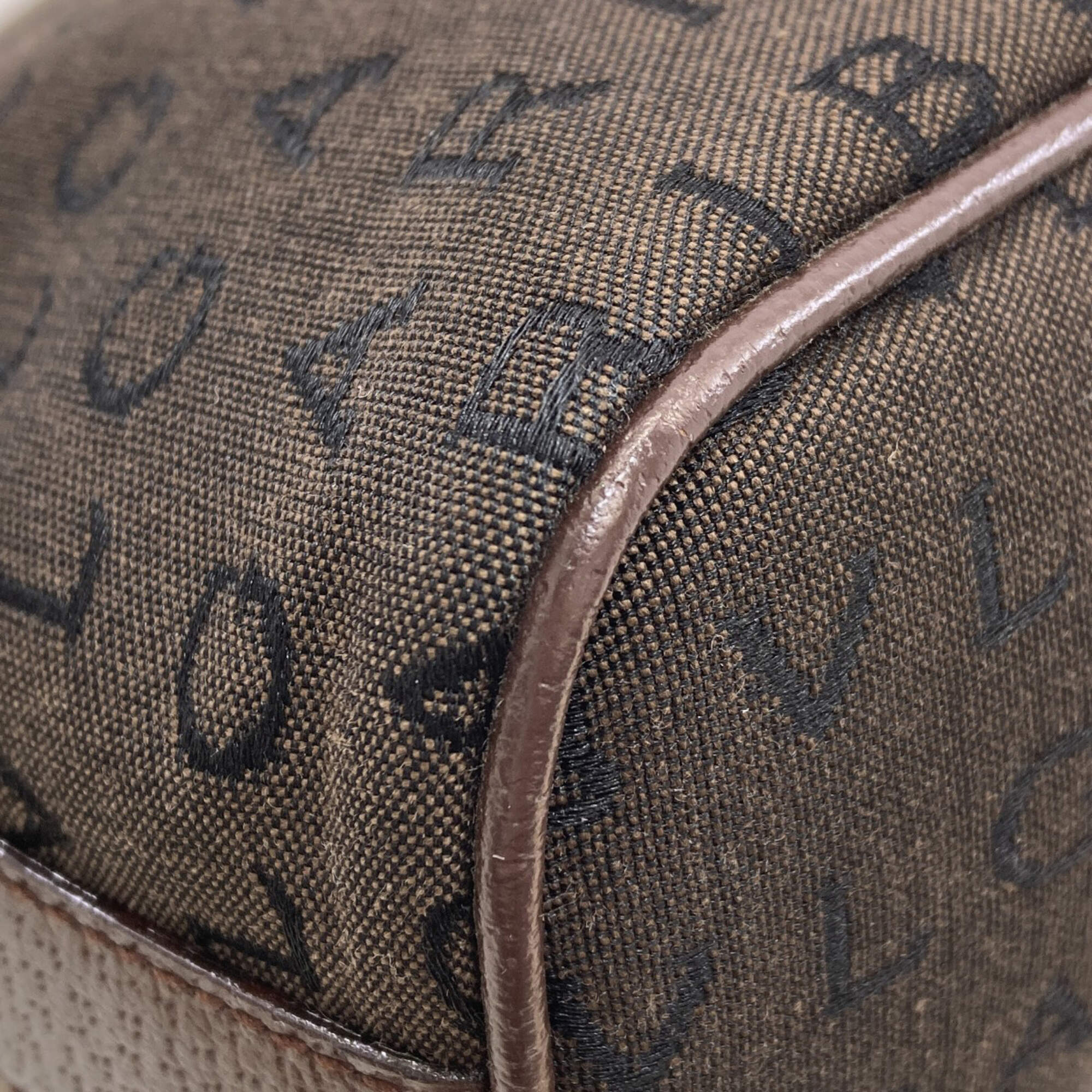 Bvlgari Logomania Brown Canvas Shoulder Bag (Pre-Owned)