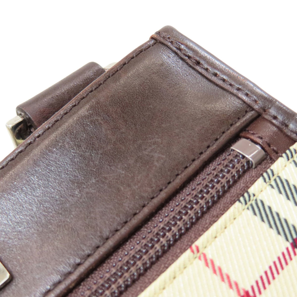 Burberry Beige Brown Canvas Leather Shoulder Bag (Pre-Owned)