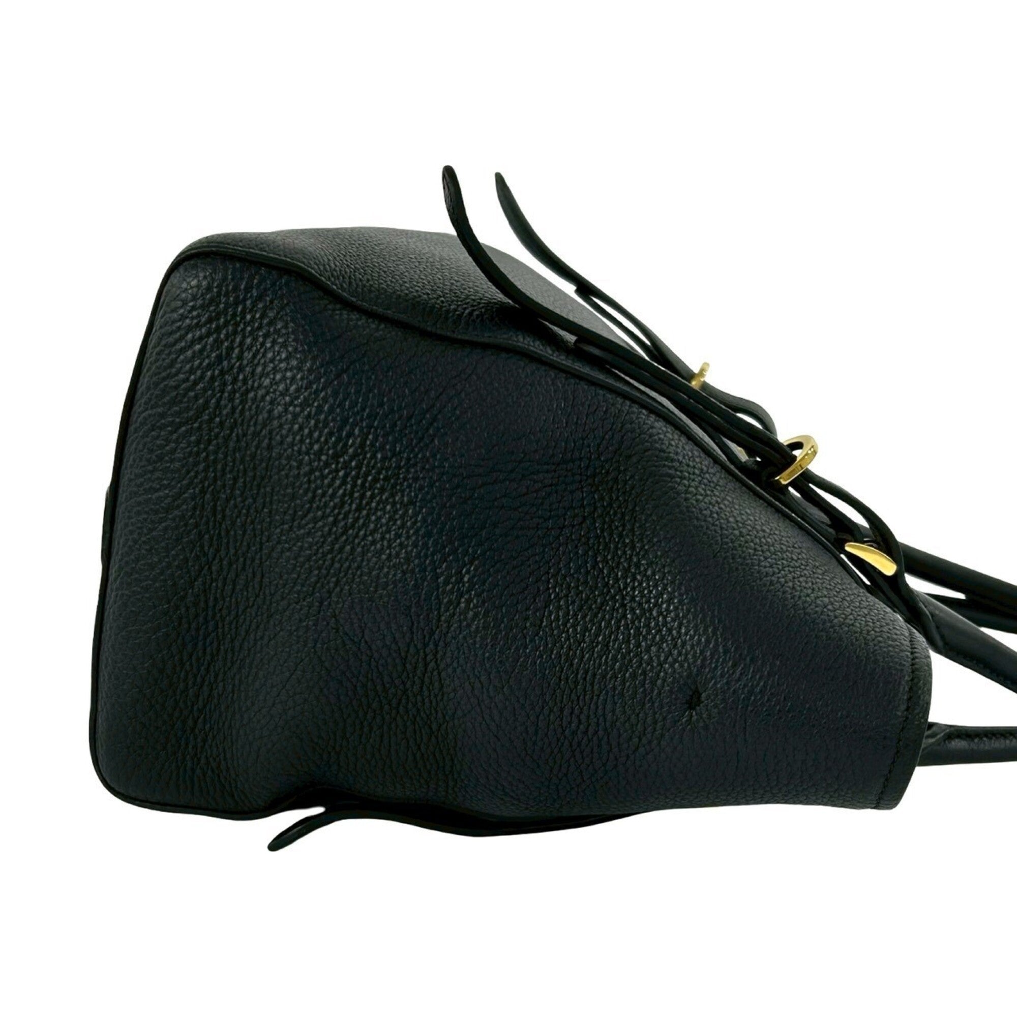 Prada Black Leather Handbag Shoulder Bag Tote Bag (Pre-Owned)