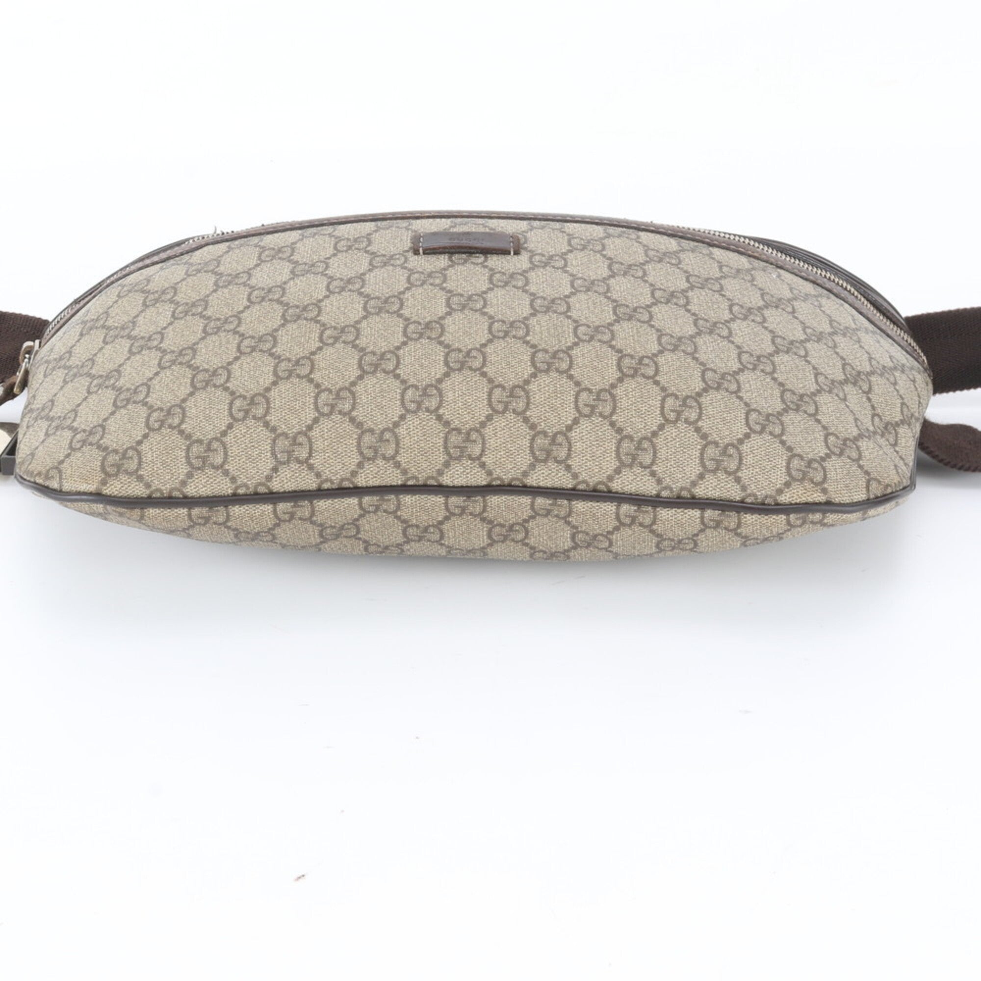 Gucci Beige Brown Leather Coated Canvas Fanny Pack Shoulder Bag Sling Bag Tote Bag (Pre-Owned)