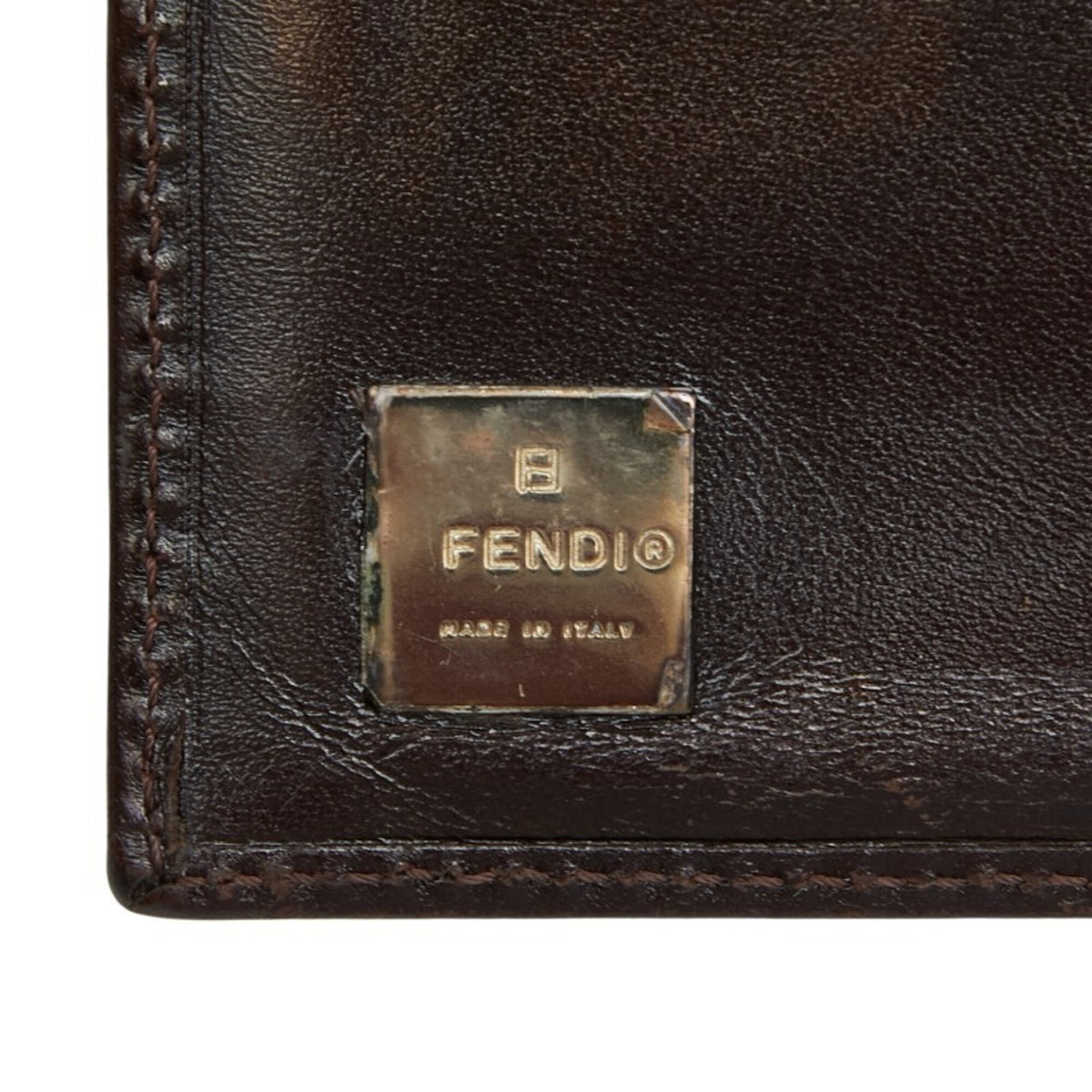 Fendi Brown Canvas Leather Long Wallet (Bi-Fold) (Pre-Owned)