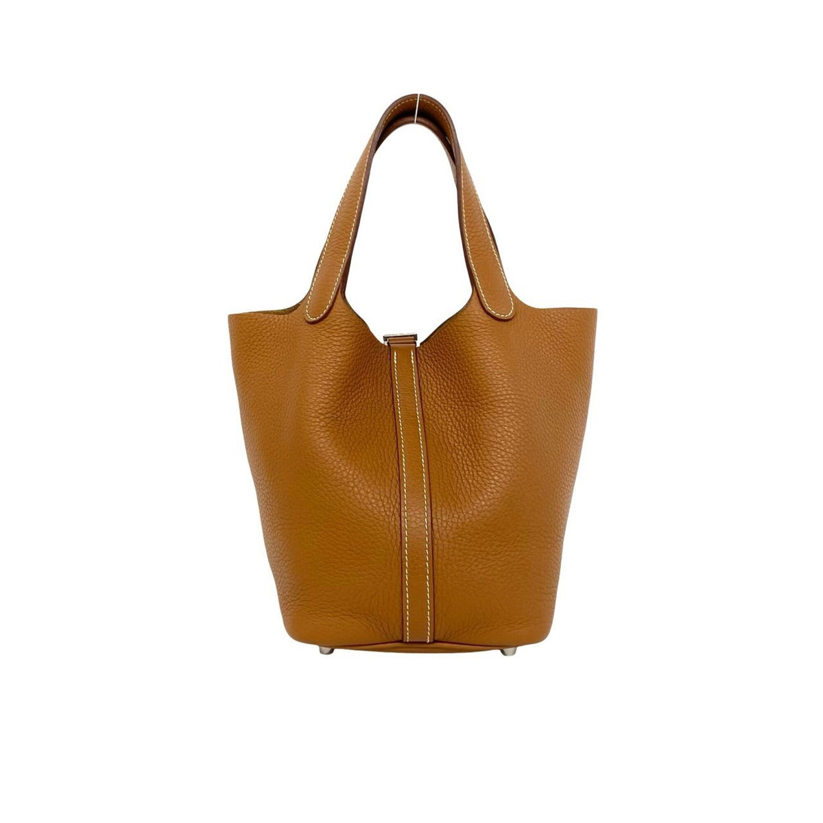 Hermes Brown Taurillon Clemence Leather Handbag Tote Bag (Pre-Owned)