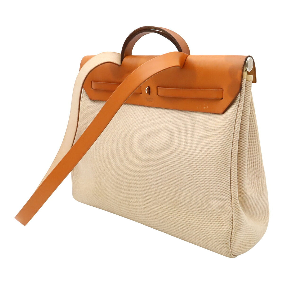 Hermes Brown Natural Toile H Handbag Shoulder Bag (Pre-Owned)