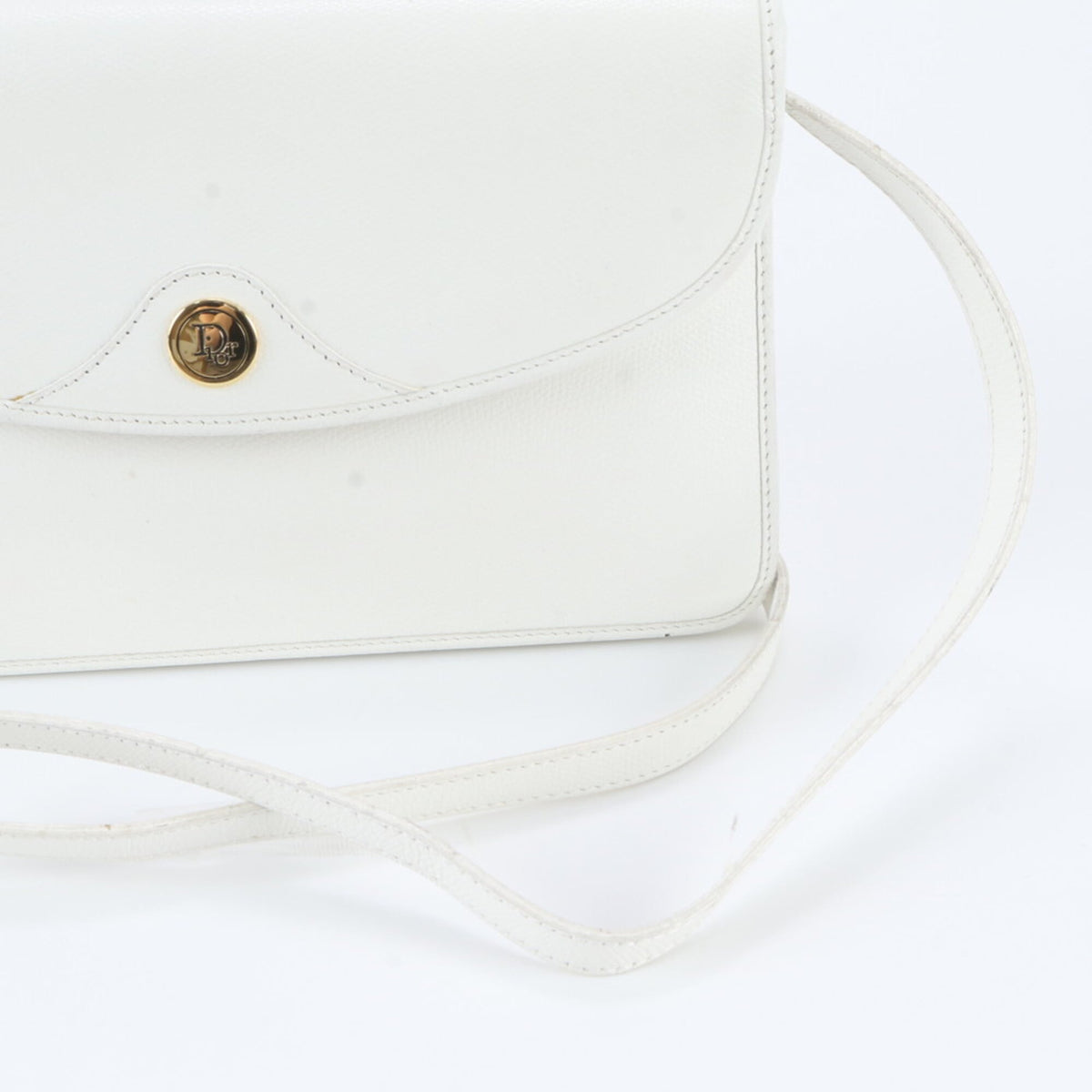 Christian Dior White Leather Crossbody Bag Shoulder Bag Tote Bag (Pre-Owned)