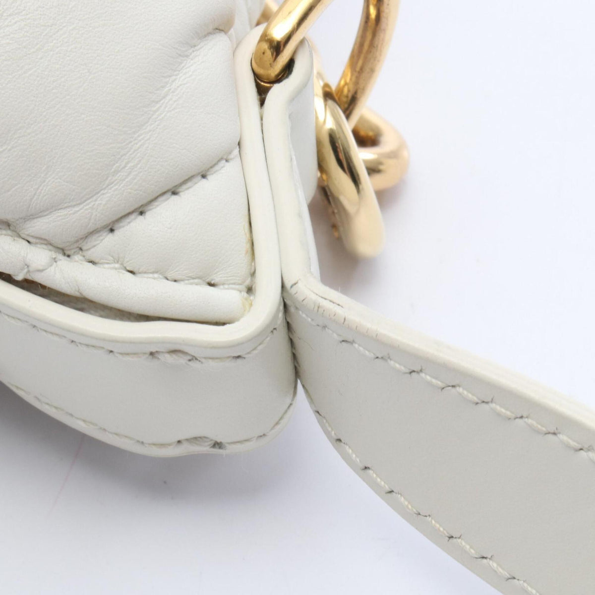 Christian Dior White Leather Handbag Shoulder Bag (Pre-Owned)
