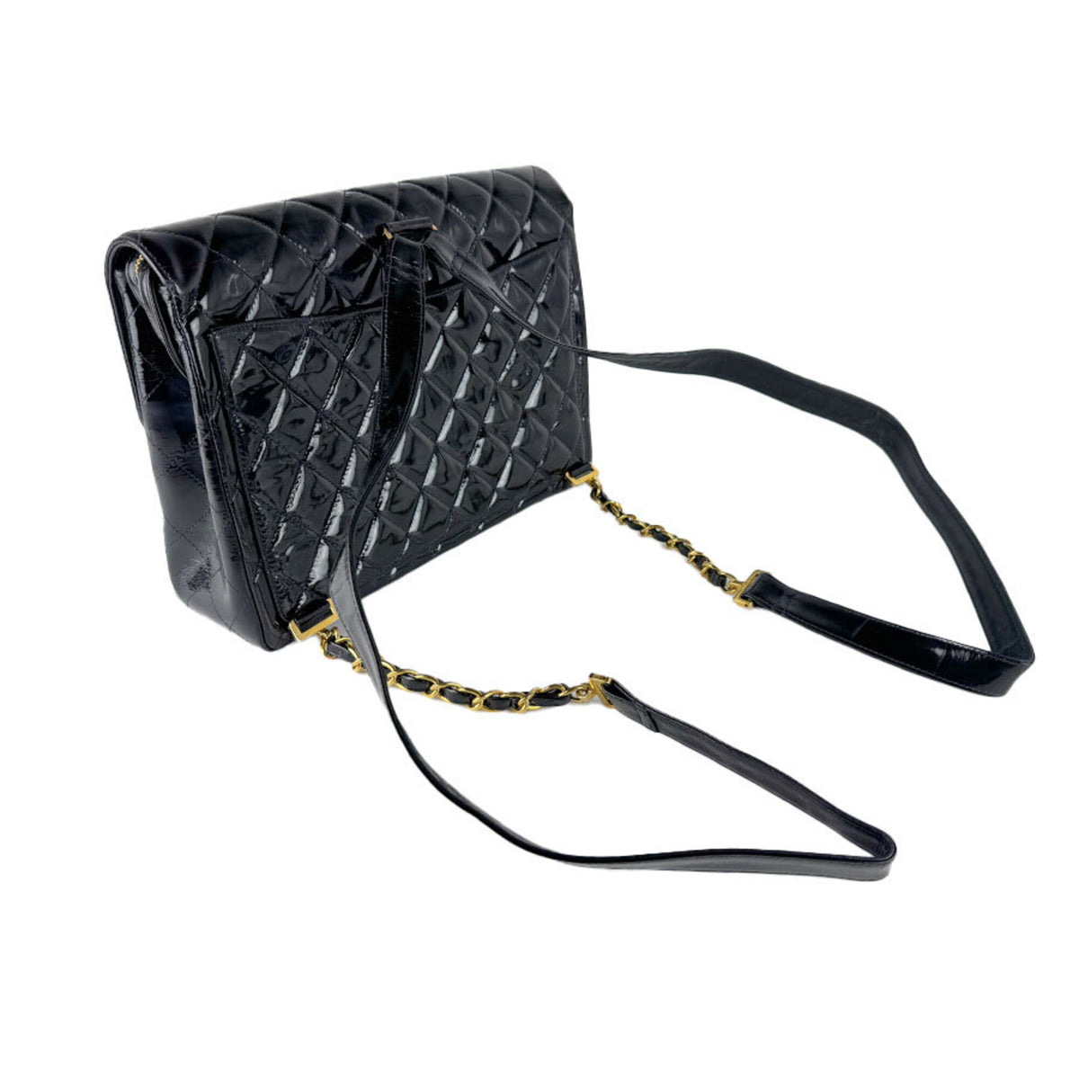 Chanel Black Patent Leather Backpack (Pre-Owned)
