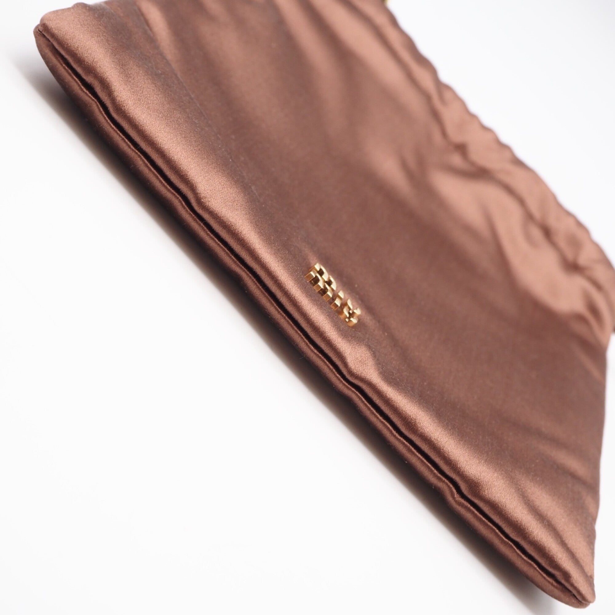 Miu Miu Brown Satin Pouch (Pre-Owned)