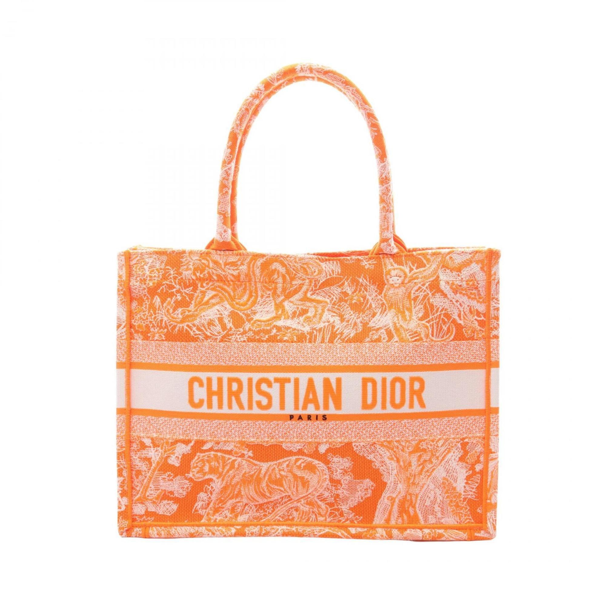 Christian Dior Orange Canvas Tote Bag (Pre-Owned)