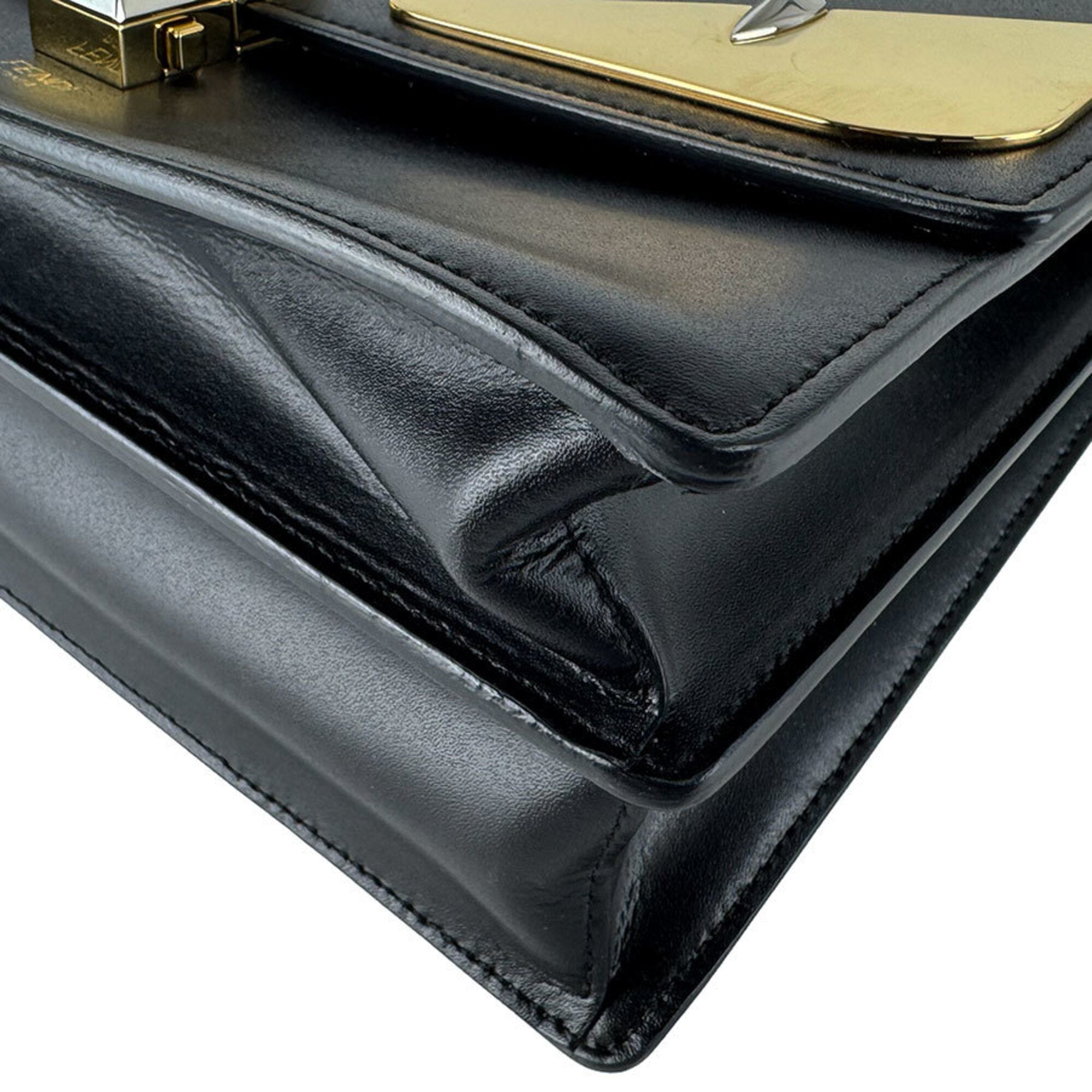 Fendi Black Leather Handbag Shoulder Bag (Pre-Owned)