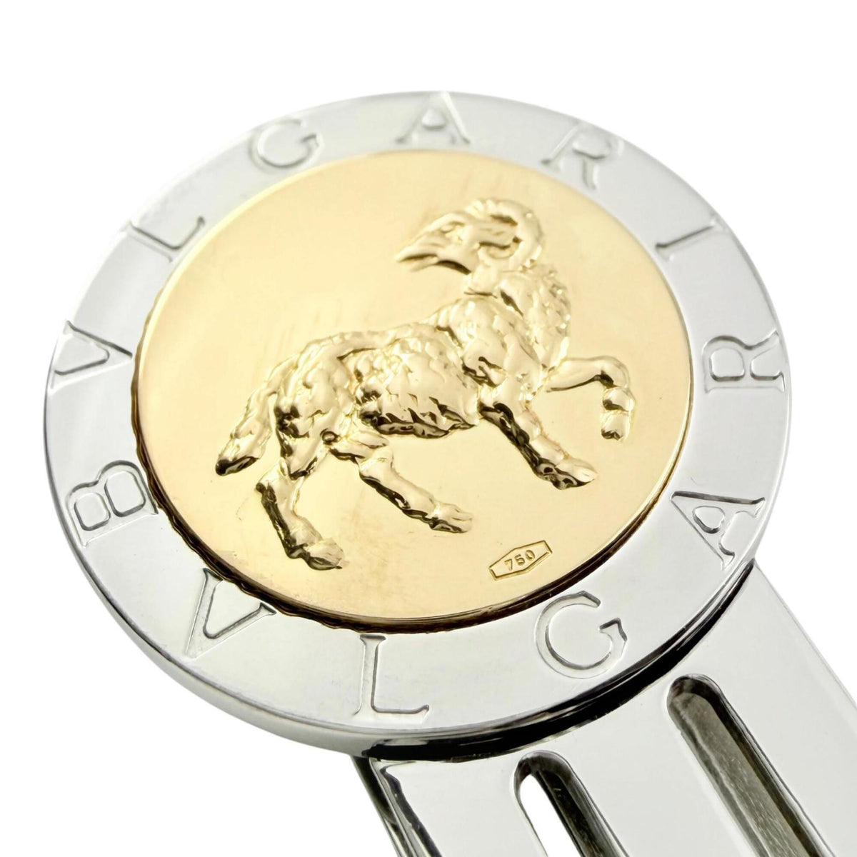 Bvlgari Gold Silver Stainless Steel Money Clip (Pre-Owned)