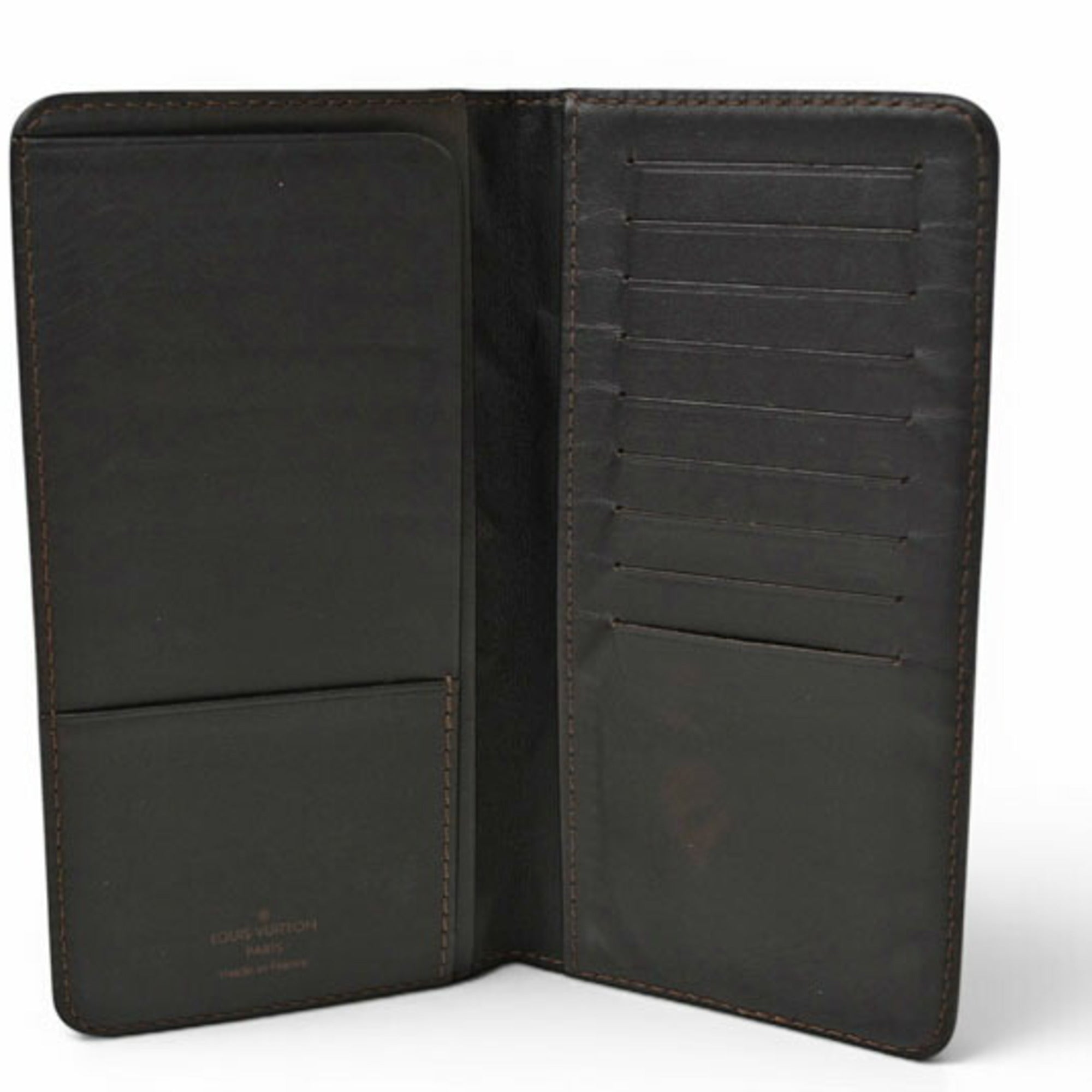 Louis Vuitton Utah Coffee Dark Brown Utah Leather Long Wallet (Bi-Fold) (Pre-Owned)