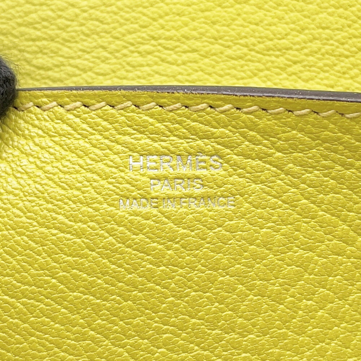 Hermes Lime Chevre Myzore Leather Clutch Bag Handbag (Pre-Owned)