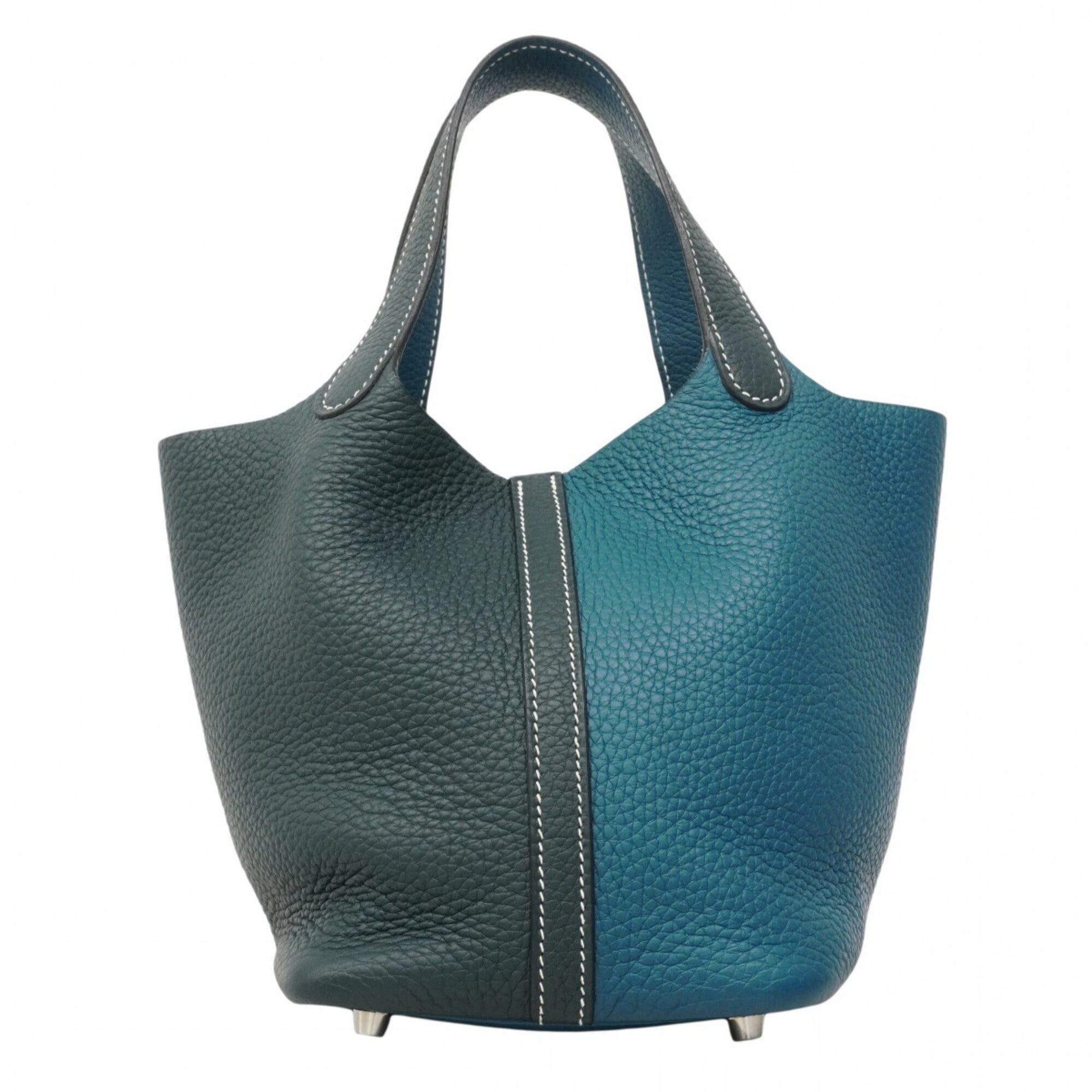 Hermes Green Taurillon Clemence Leather Handbag (Pre-Owned)