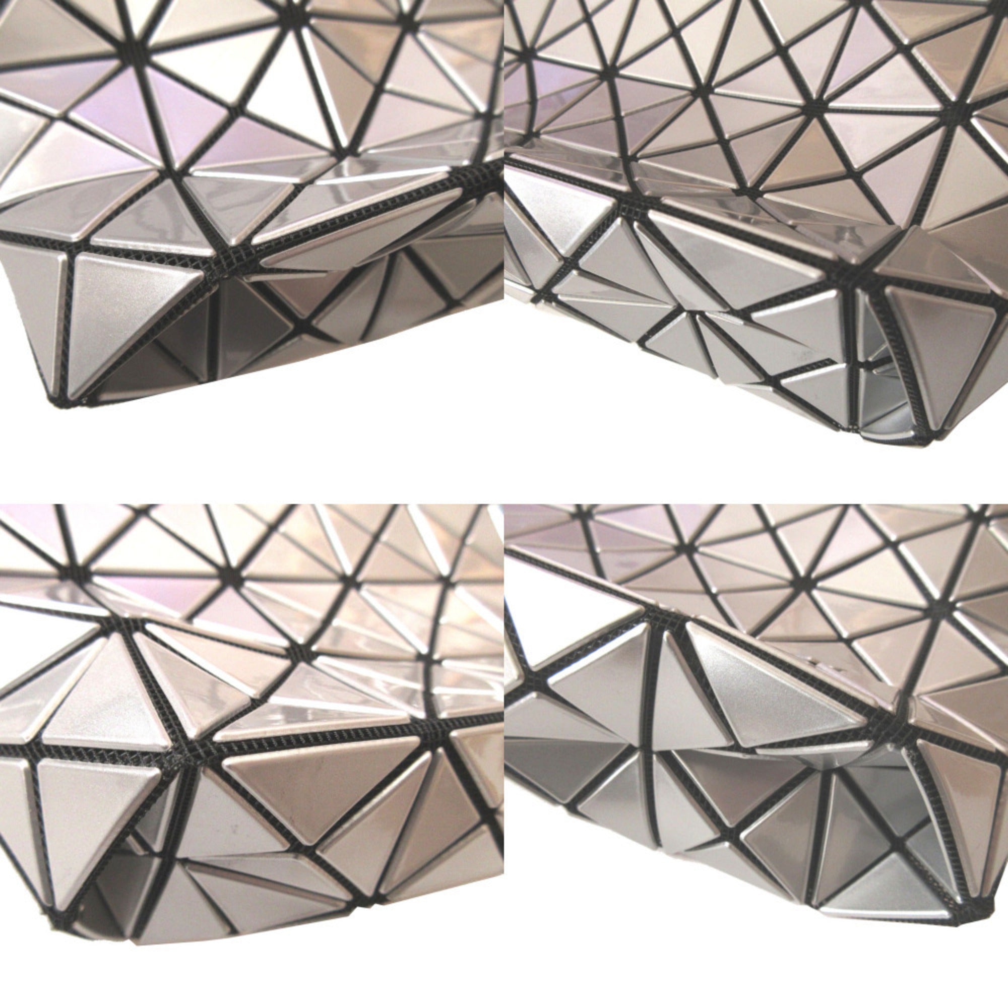 Issey Miyake Silver Pvc Clutch Bag Pouch (Pre-Owned)