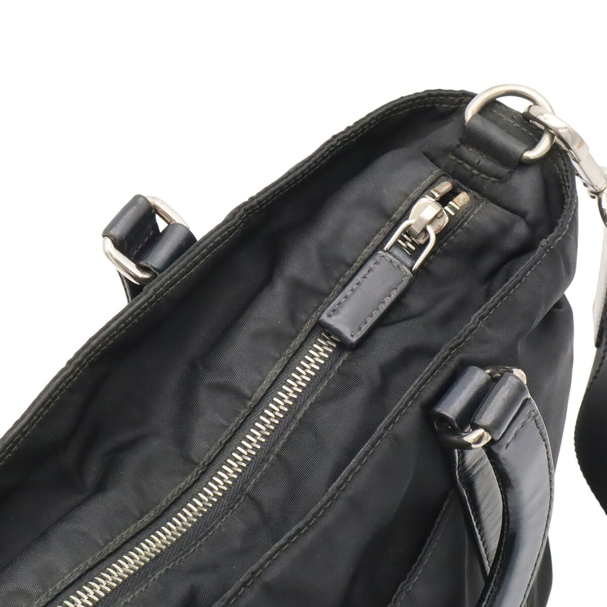 Prada Black Blue Nero Nylon Handbag Shoulder Bag Tote Bag (Pre-Owned)