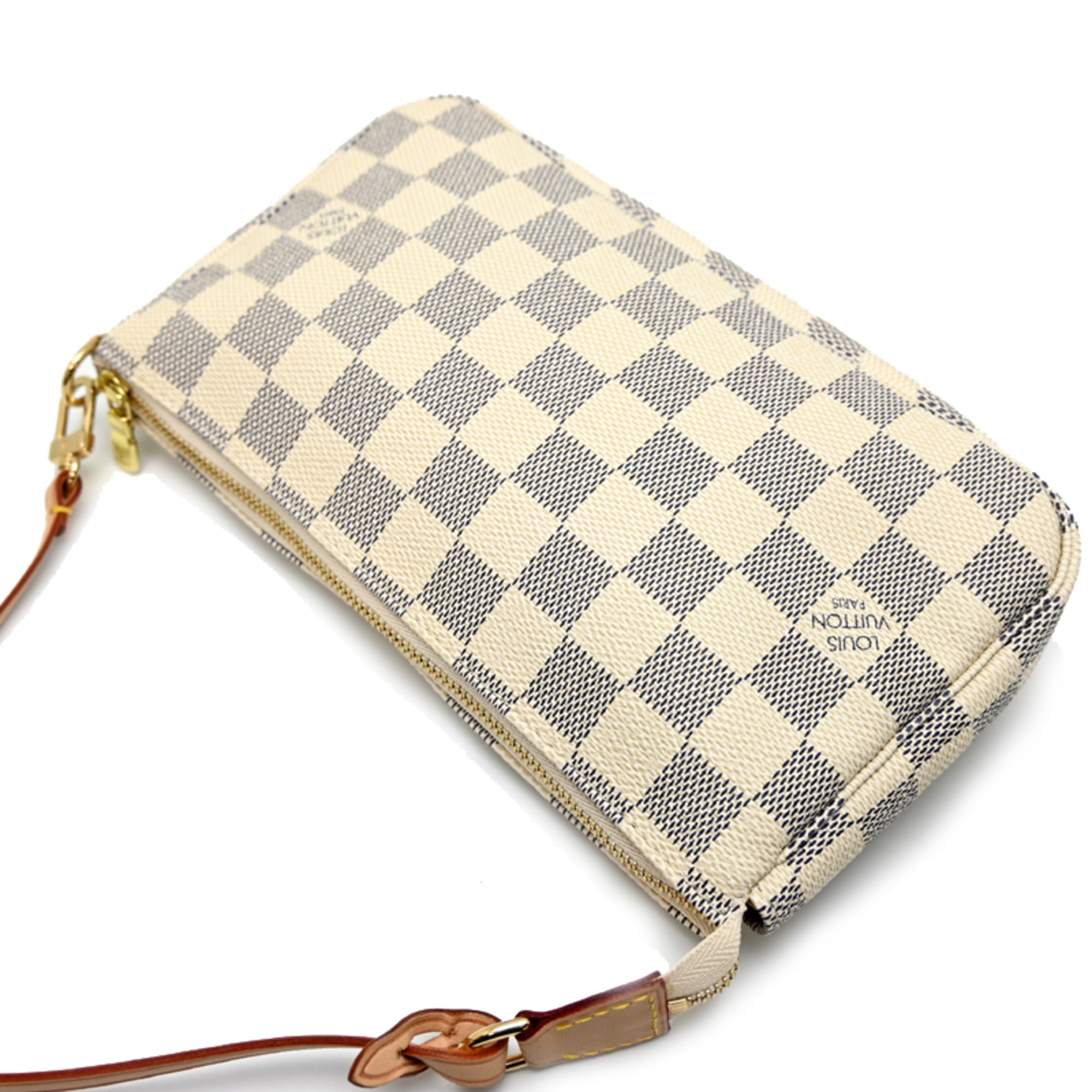 Louis Vuitton White Damier Azur Pochette Shoulder Bag (Pre-Owned)