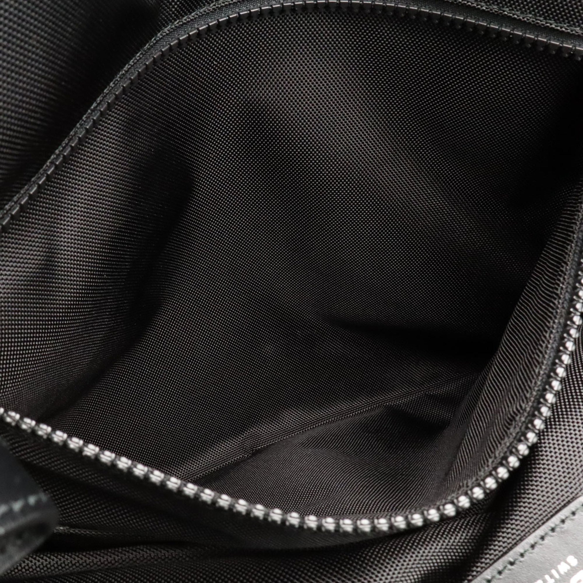 Bally Black Red Color Nylon Leather Shoulder Bag Tote Bag (Pre-Owned)