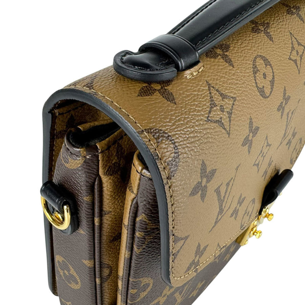 Louis Vuitton Brown Monogram Reverse Monogram Reverse Pochette Shoulder Bag (Pre-Owned)