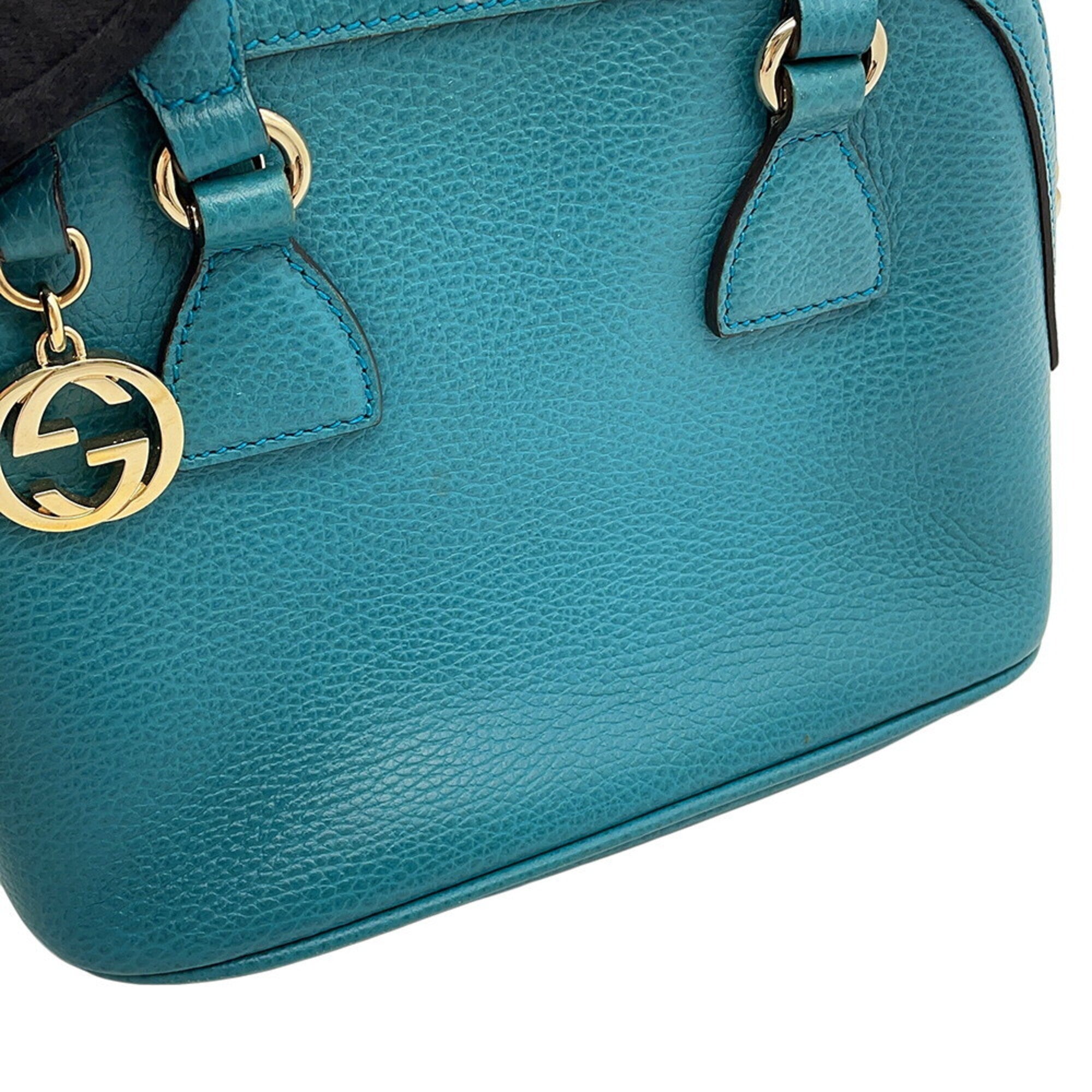 Gucci Turquoise Leather Handbag Shoulder Bag (Pre-Owned)
