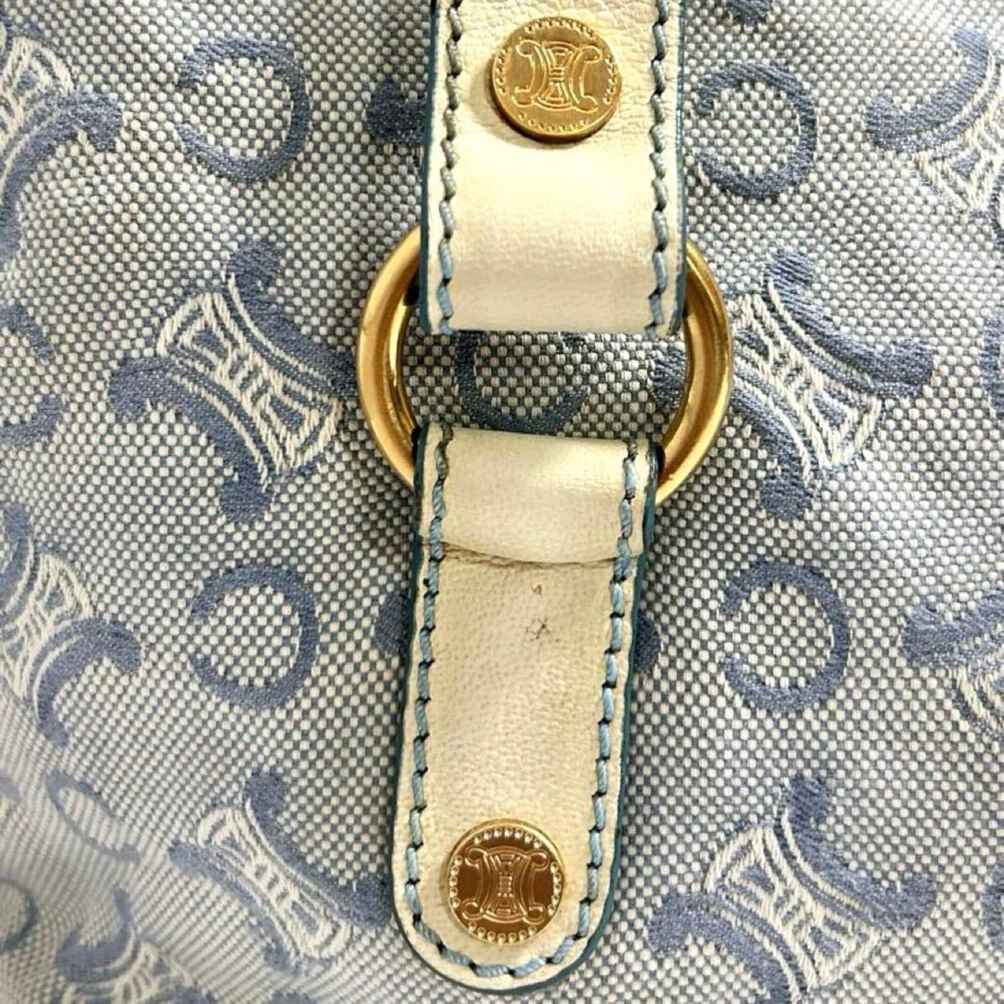 Celine Light Blue White Canvas Tote Bag (Pre-Owned)