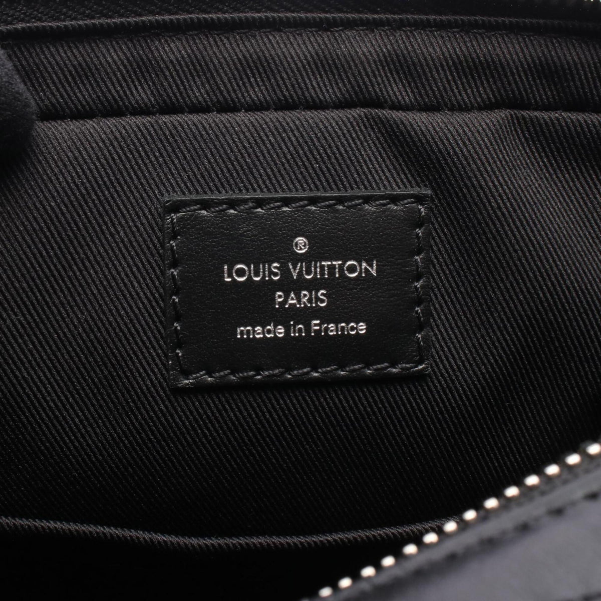 Louis Vuitton Gray White Coated Canvas Leather Handbag Shoulder Bag (Pre-Owned)