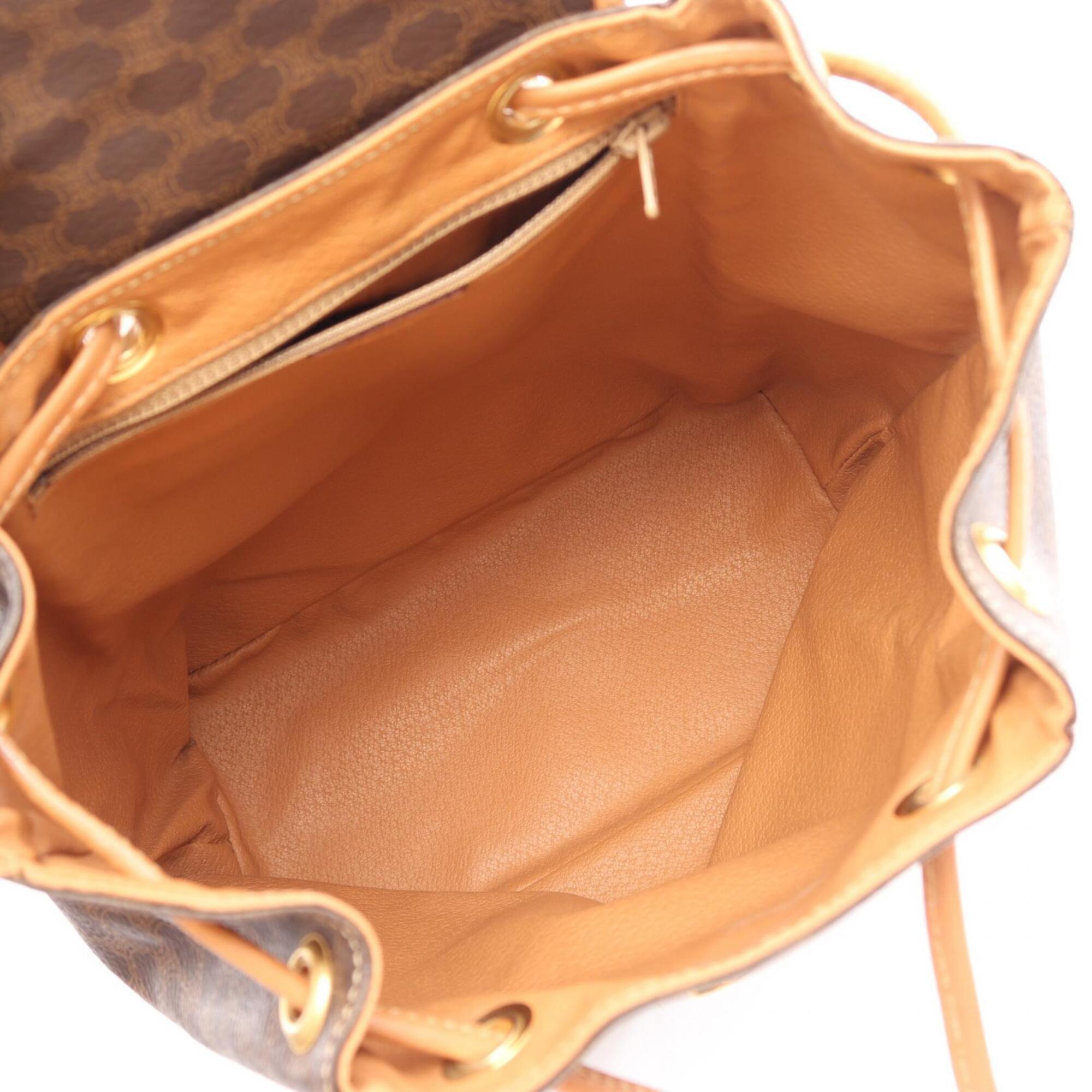 Celine Beige Brown Coated Canvas Leather Backpack Handbag (Pre-Owned)