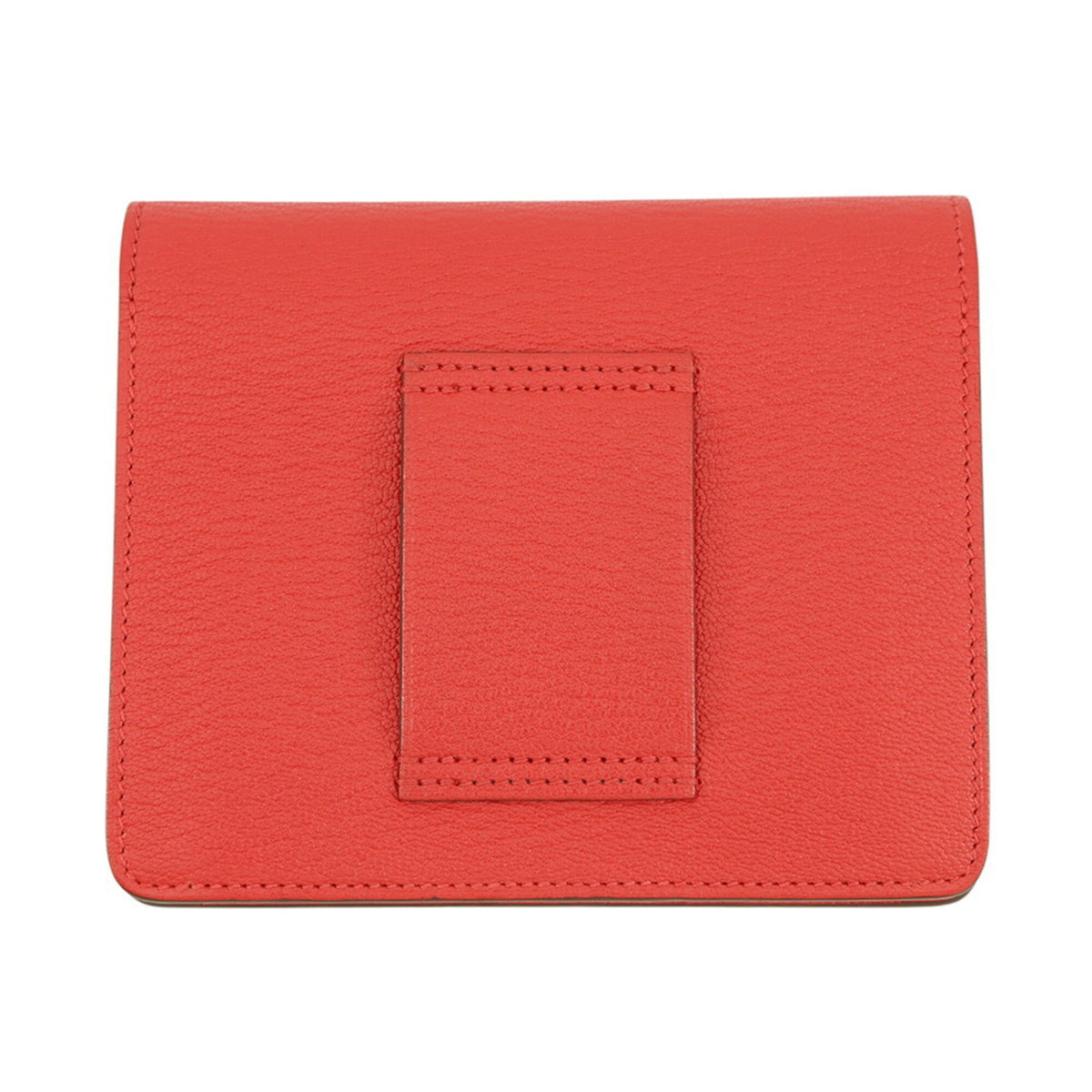 Hermes Red Color Chevre Myzore Leather Wallet (Bi-Fold) (Pre-Owned)