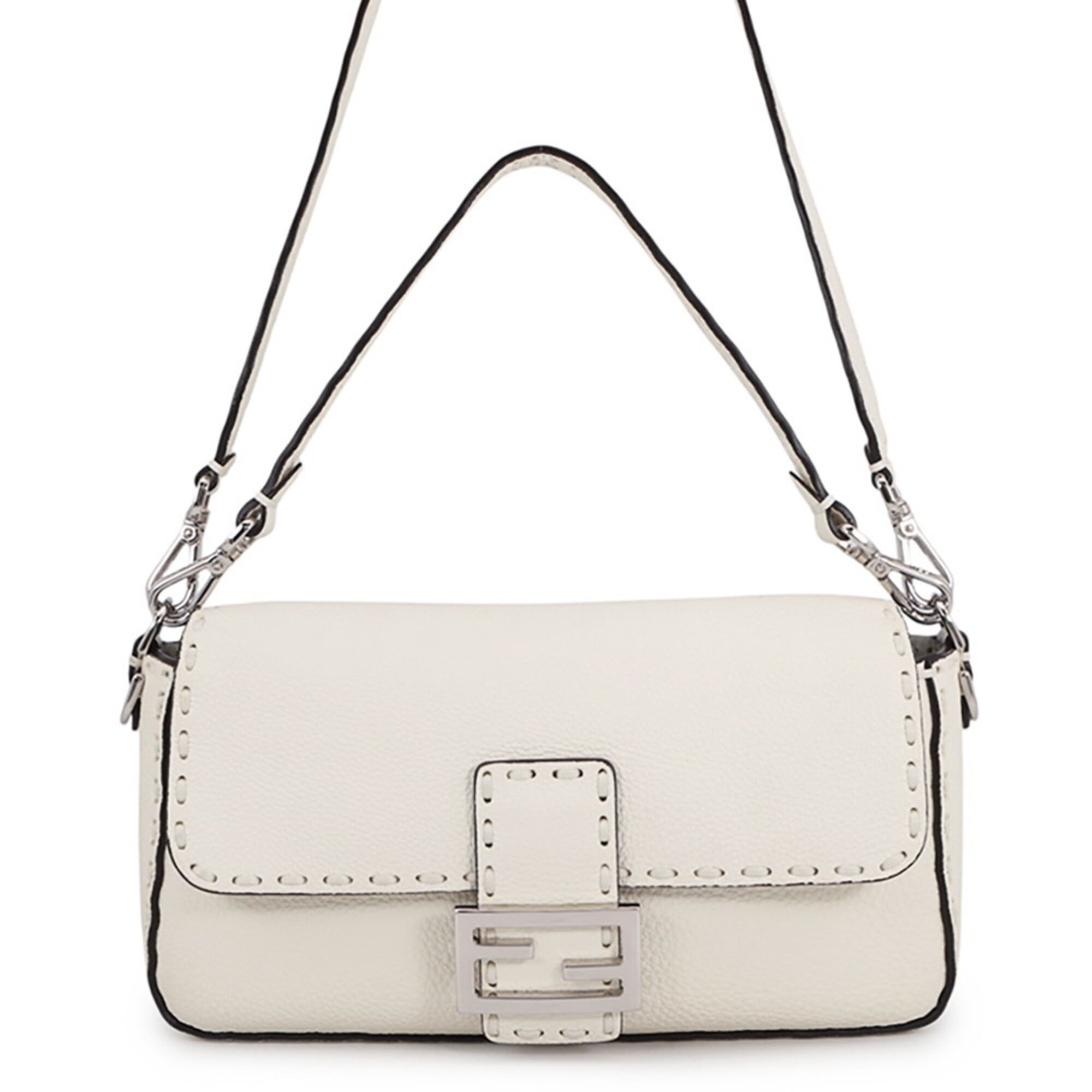 Fendi Selleria White Leather Handbag (Pre-Owned)