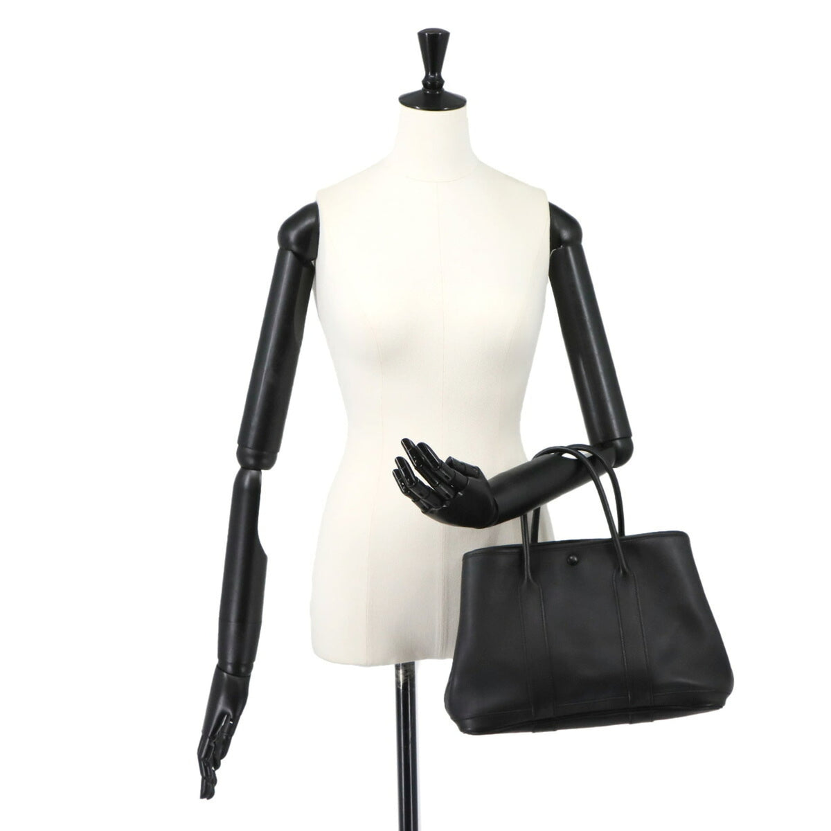 Hermes Black Swift Leather Handbag Tote Bag (Pre-Owned)