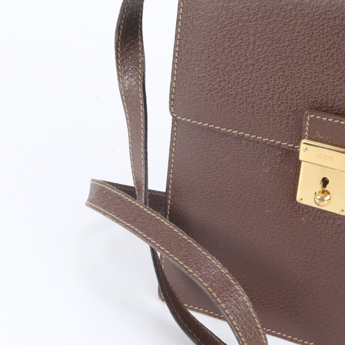 Gucci Brown Leather Crossbody Bag Handbag Shoulder Bag (Pre-Owned)