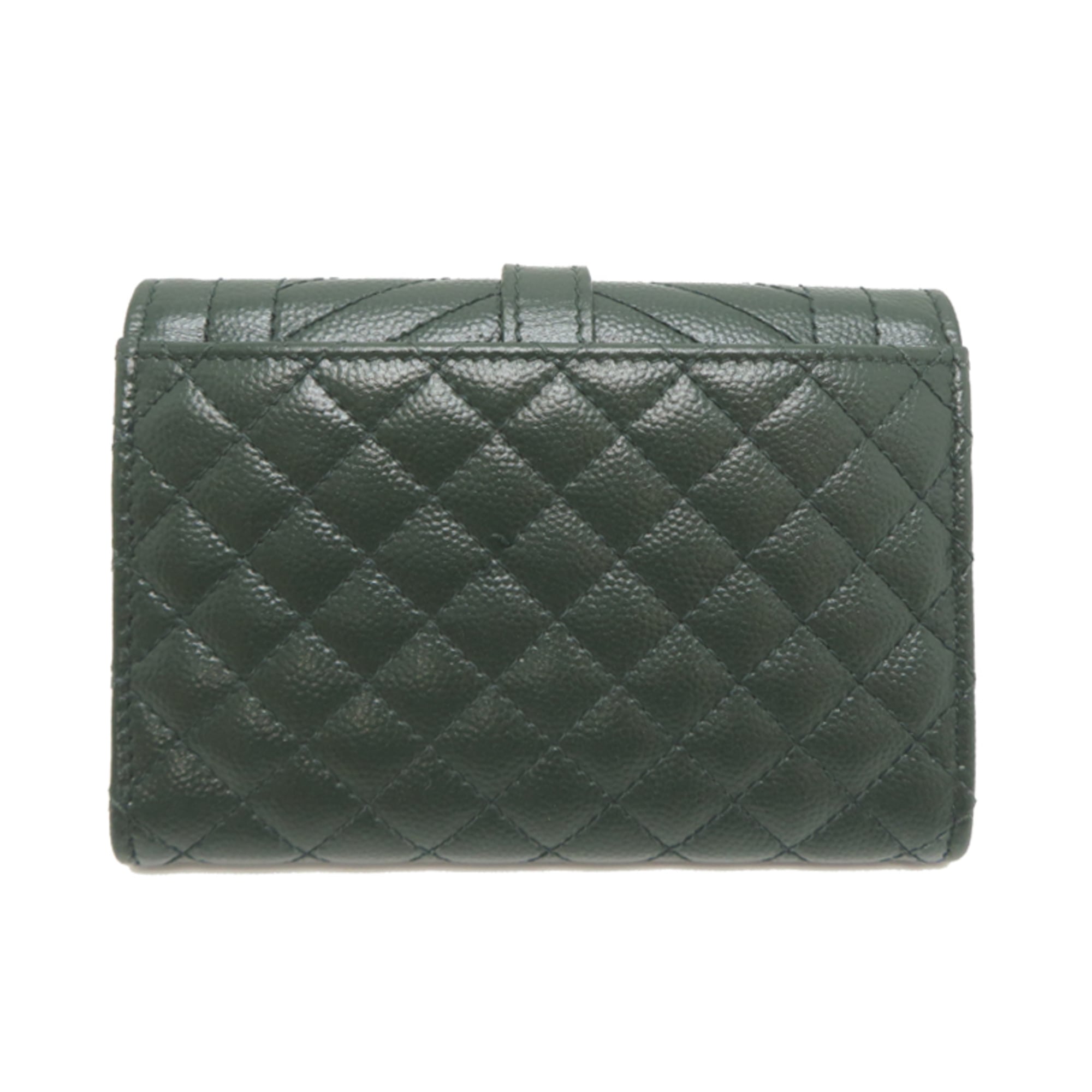 Saint Laurent Dark Green Leather Wallet (Bi-Fold) (Pre-Owned)