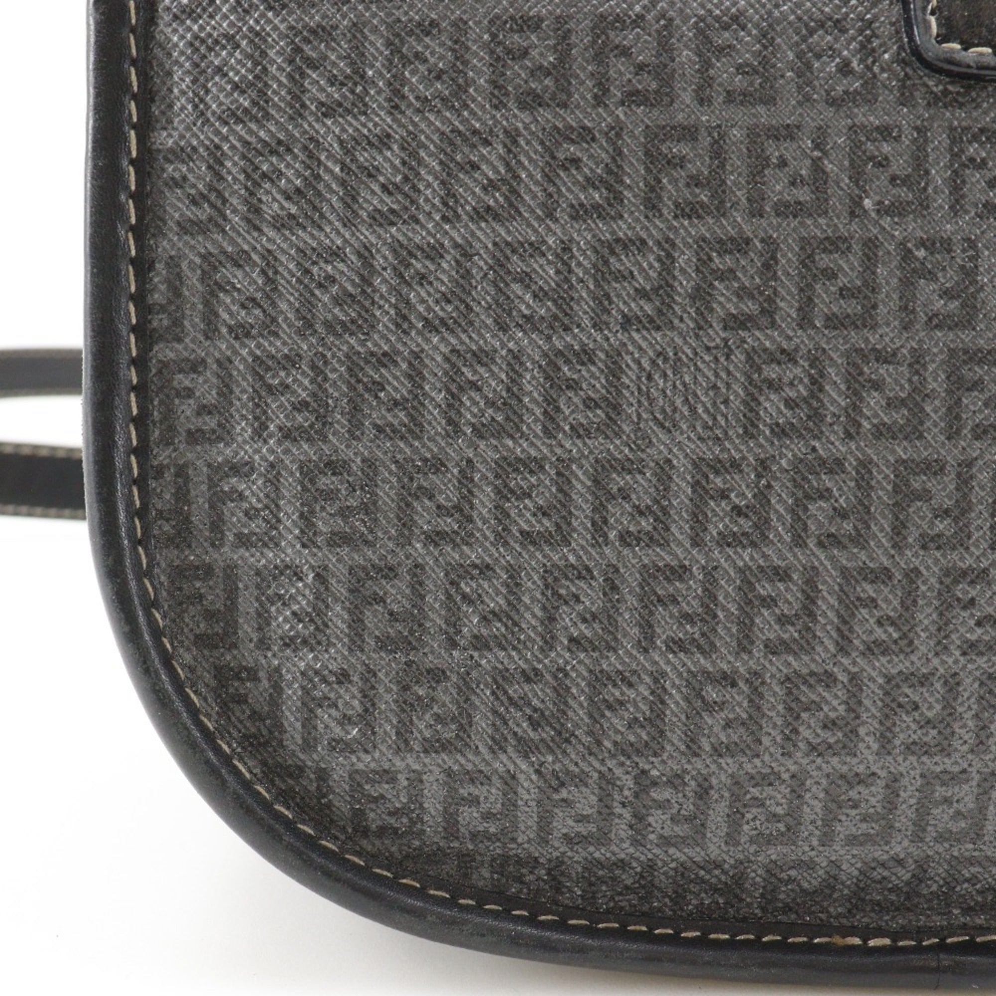 Fendi Zucchino Gray Zucchino Pochette Shoulder Bag (Pre-Owned)
