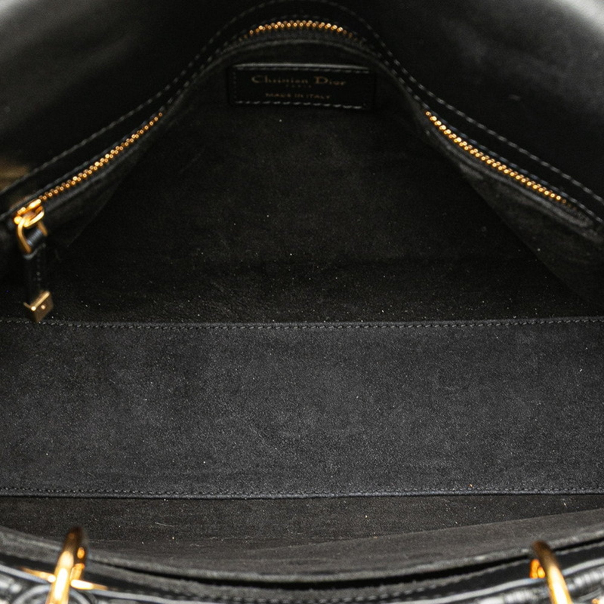 Christian Dior Black Leather Handbag Shoulder Bag (Pre-Owned)