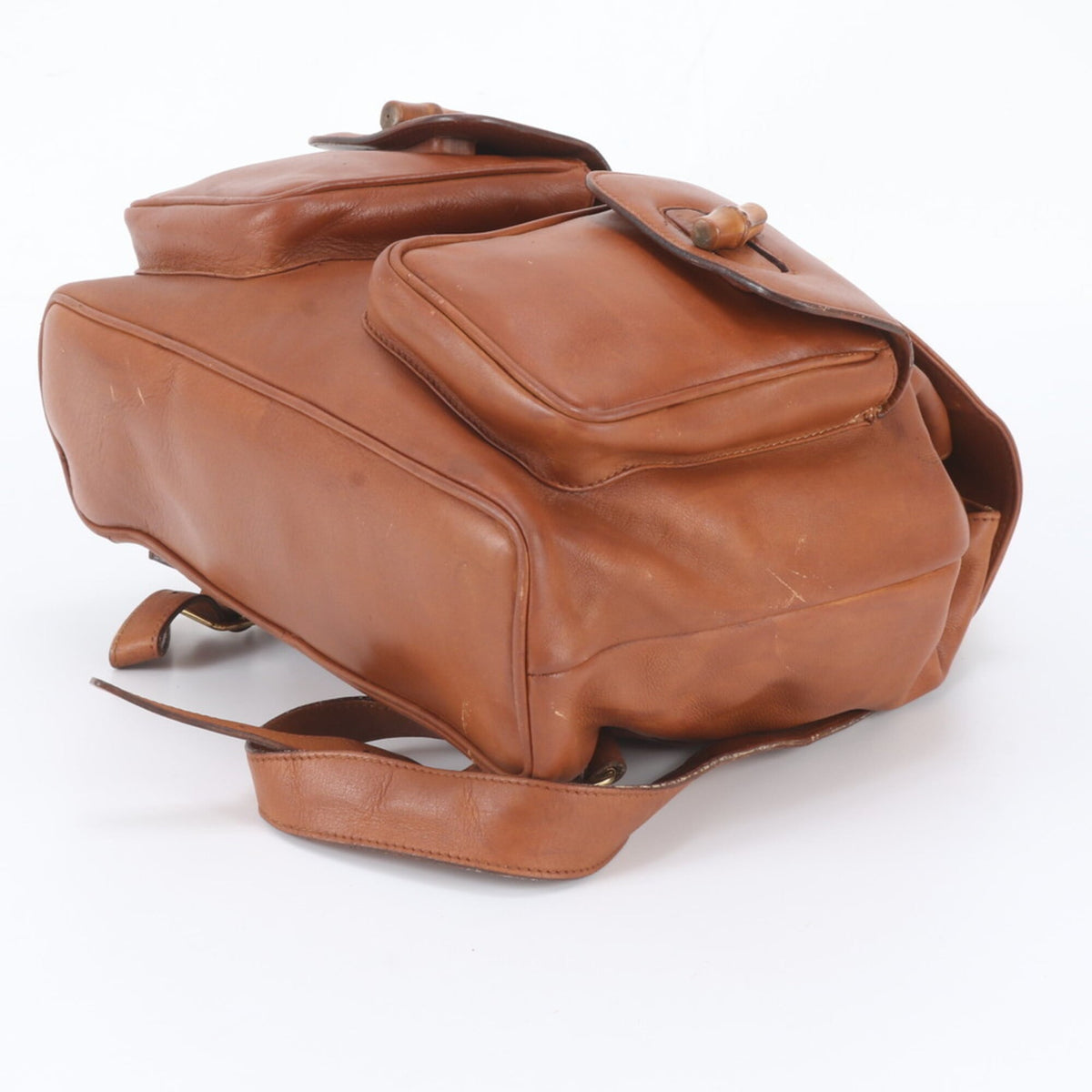 Gucci Brown Leather Backpack Shoulder Bag (Pre-Owned)